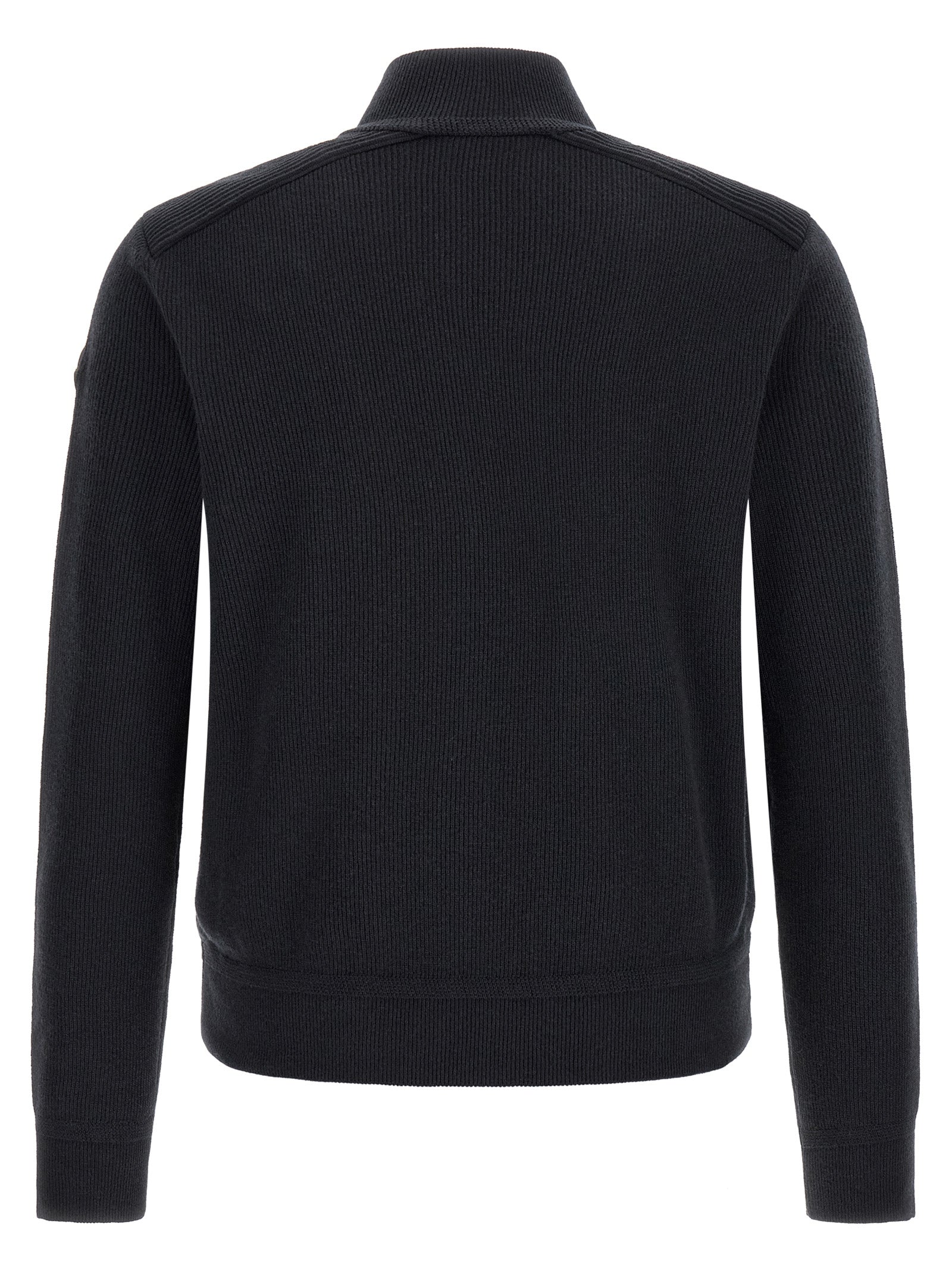 Moncler Blauer Leder-Cardigan