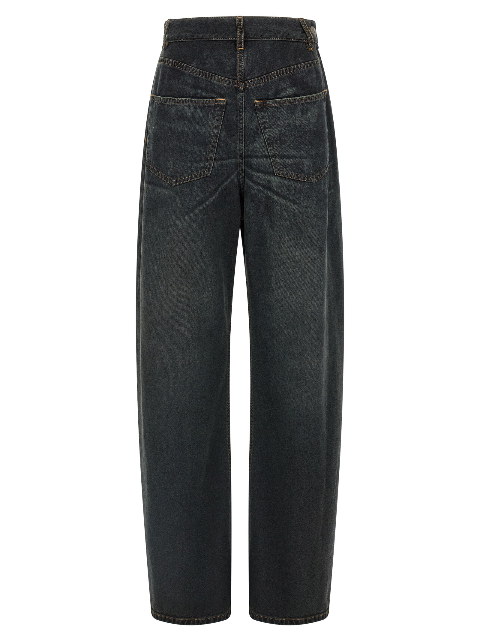 MM6 Maison Margiela Blaue Baumwoll-Jeans mit ausgestelltem Bein