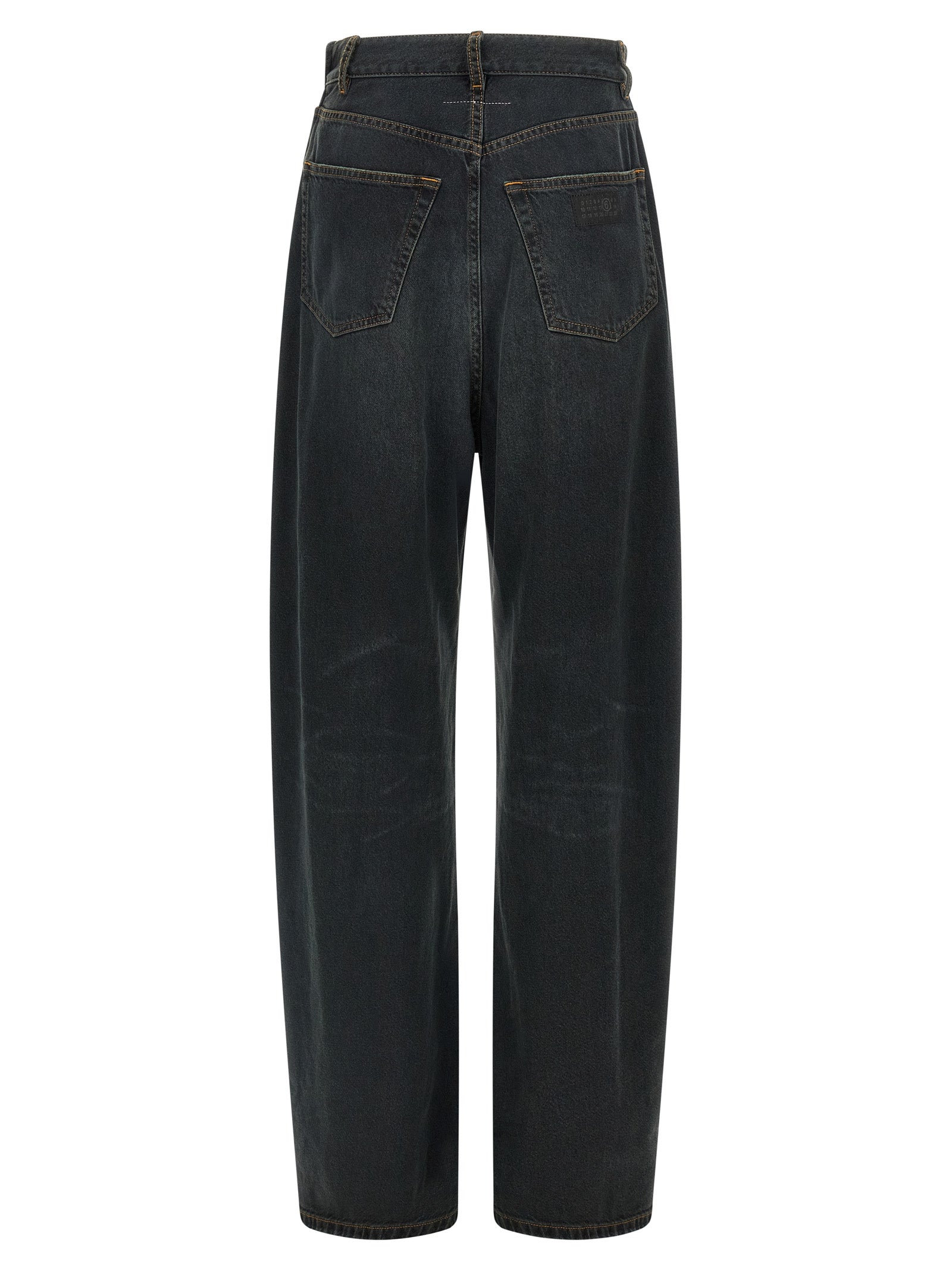 MM6 Maison Margiela Blaue Baumwoll-Jeans mit ausgestelltem Bein