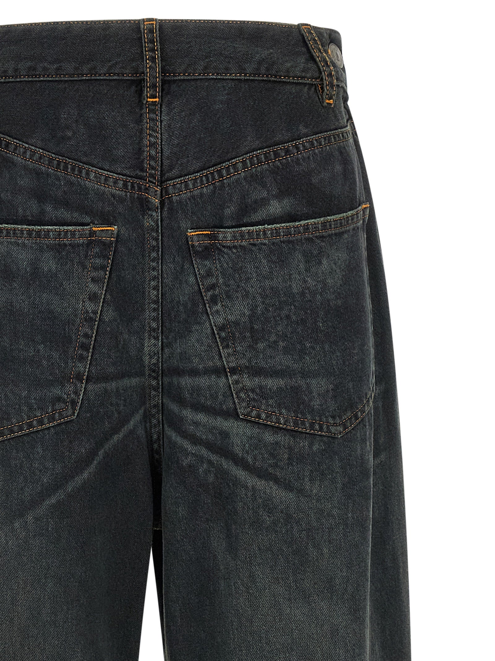 MM6 Maison Margiela Blaue Baumwoll-Jeans mit ausgestelltem Bein