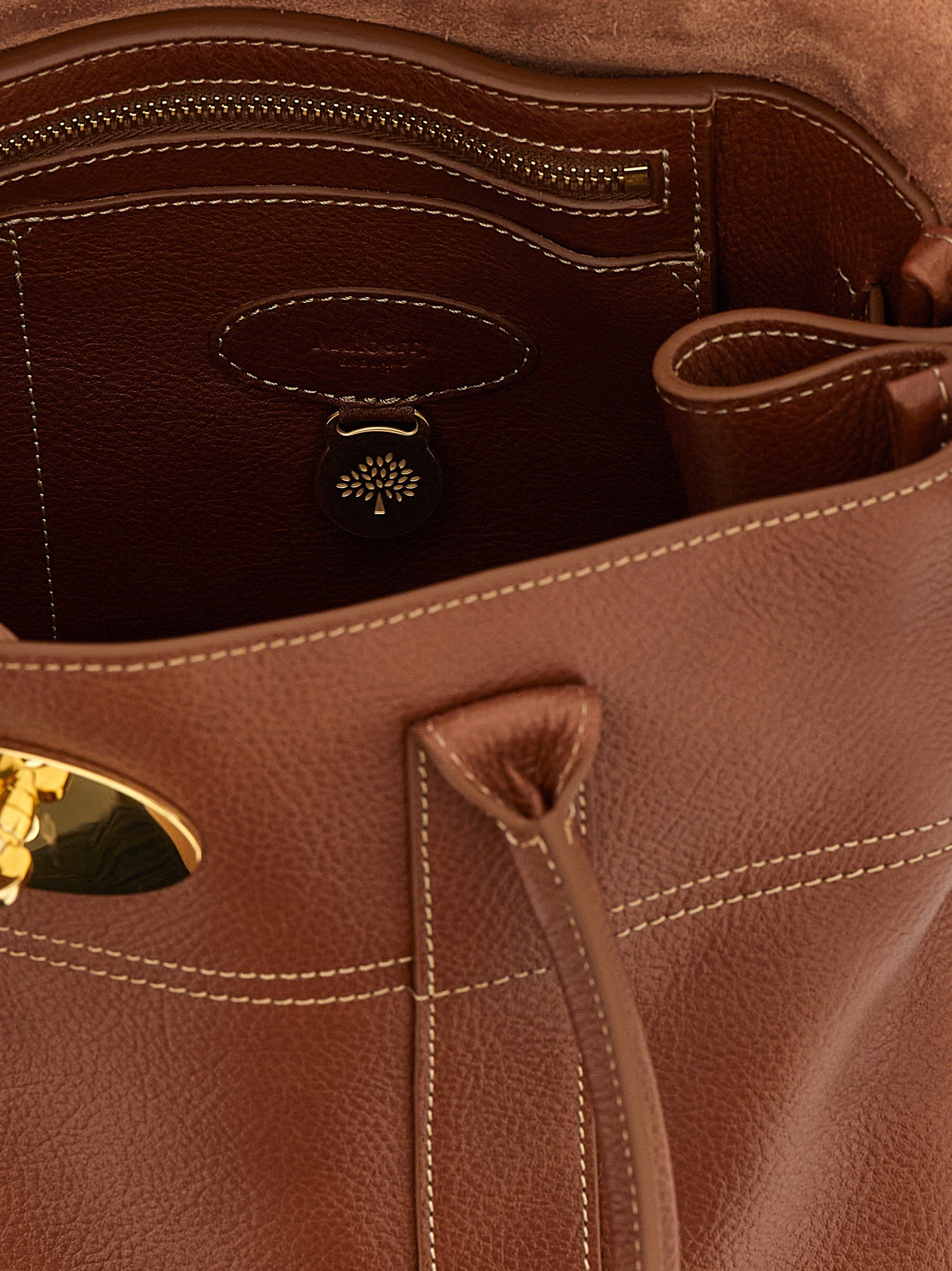 Mulberry Braunes Kalbsleder Damen Crossbody Tasche