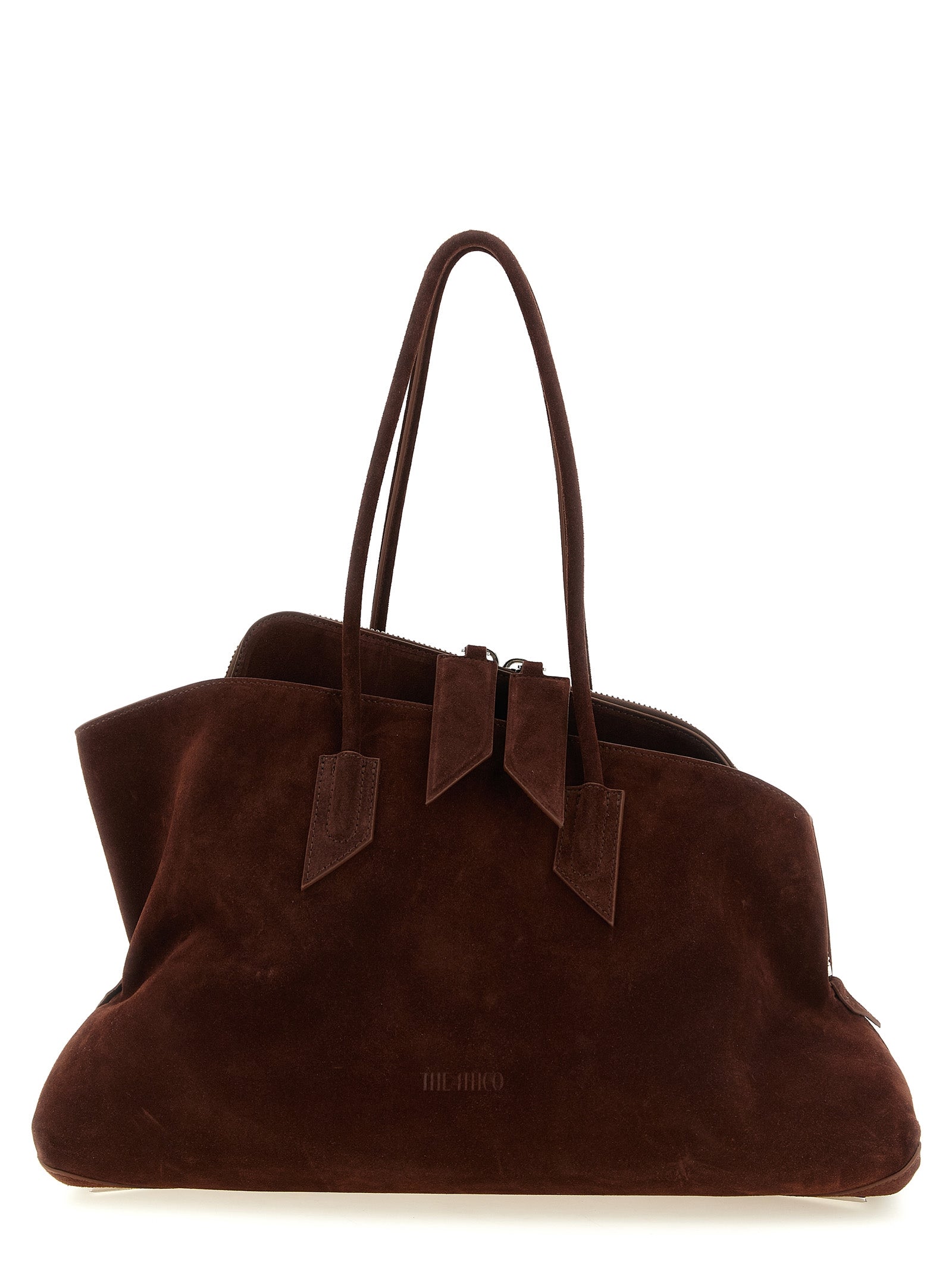 The Attico Schultertasche aus braunem Kalbsleder