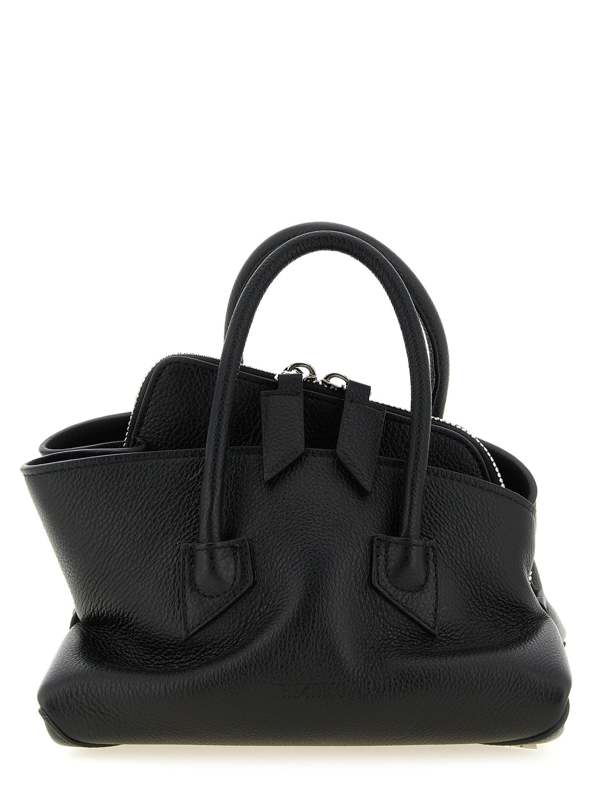 The Attico Handtasche aus schwarzem Rindsleder