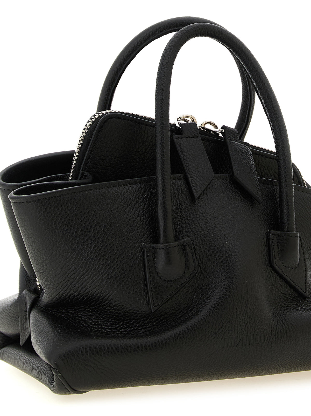The Attico Handtasche aus schwarzem Rindsleder