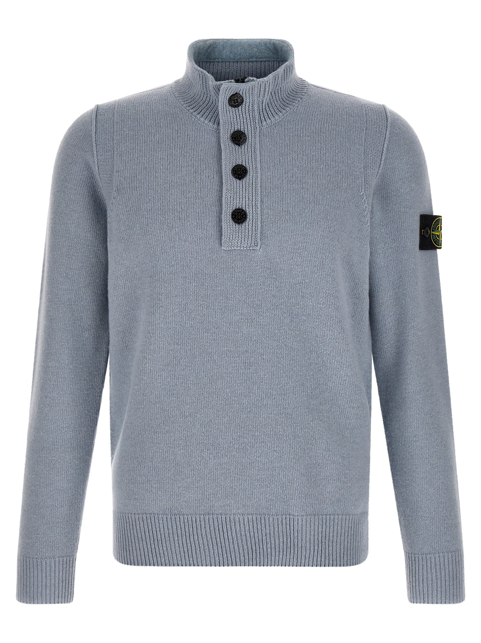 Stone Island Blauer Cardigan aus Schurwolle