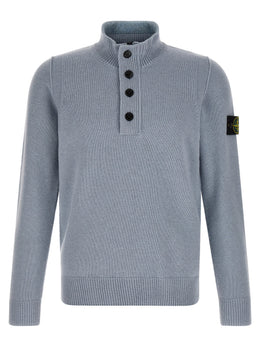 Stone Island Blauer Cardigan aus Schurwolle