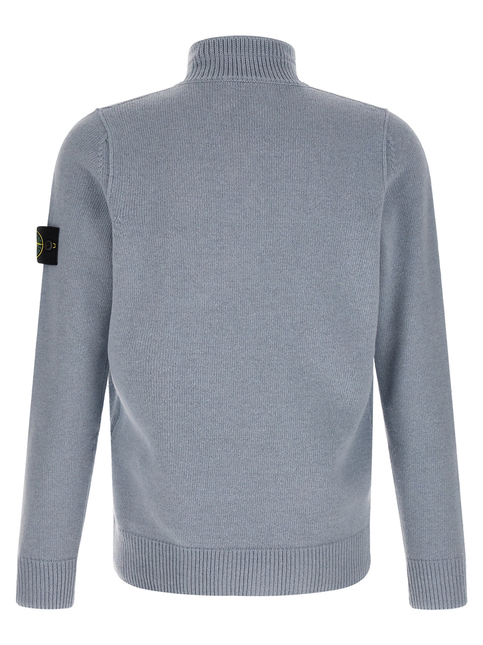 Stone Island Blauer Cardigan aus Schurwolle