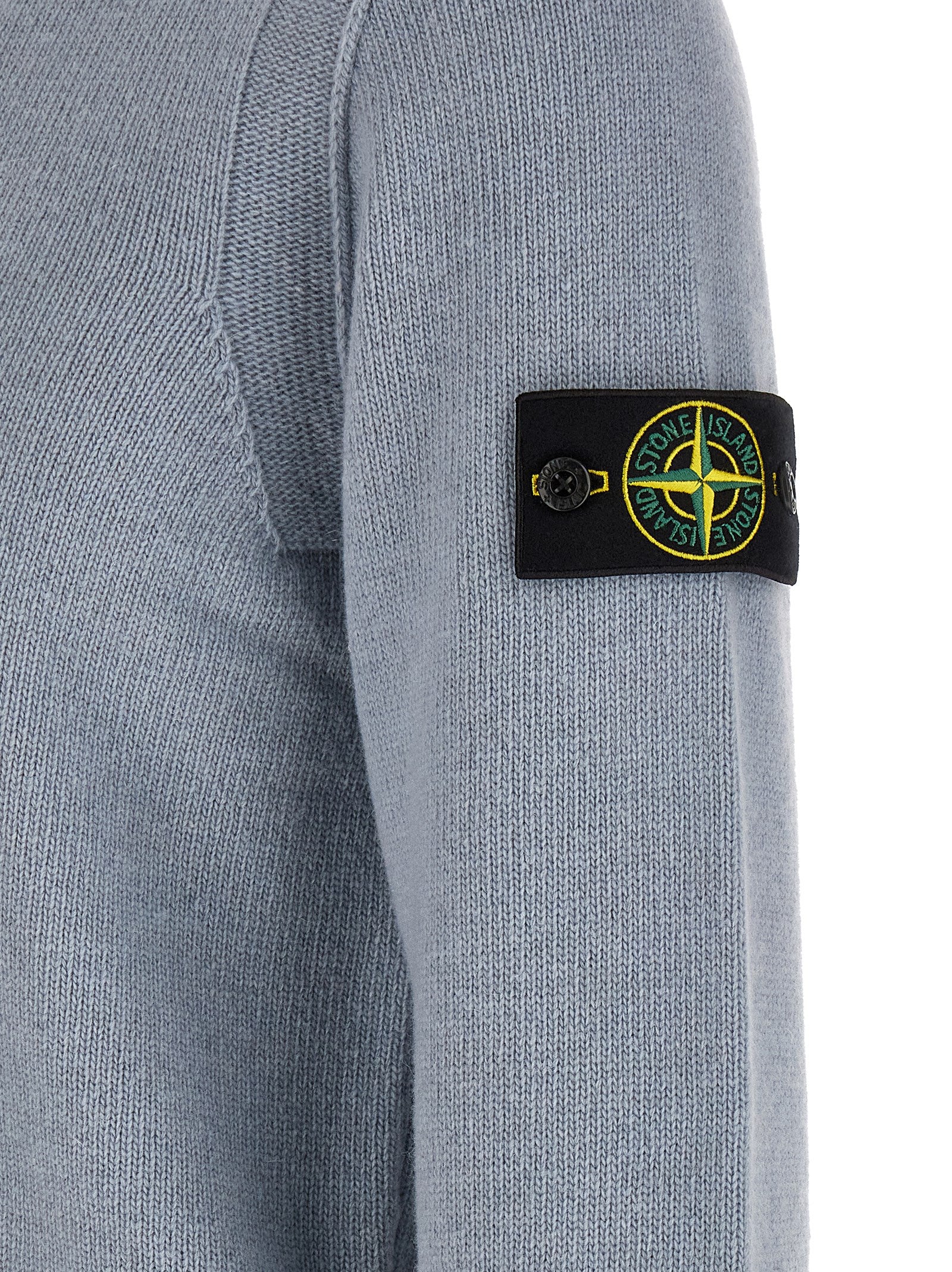 Stone Island Blauer Cardigan aus Schurwolle