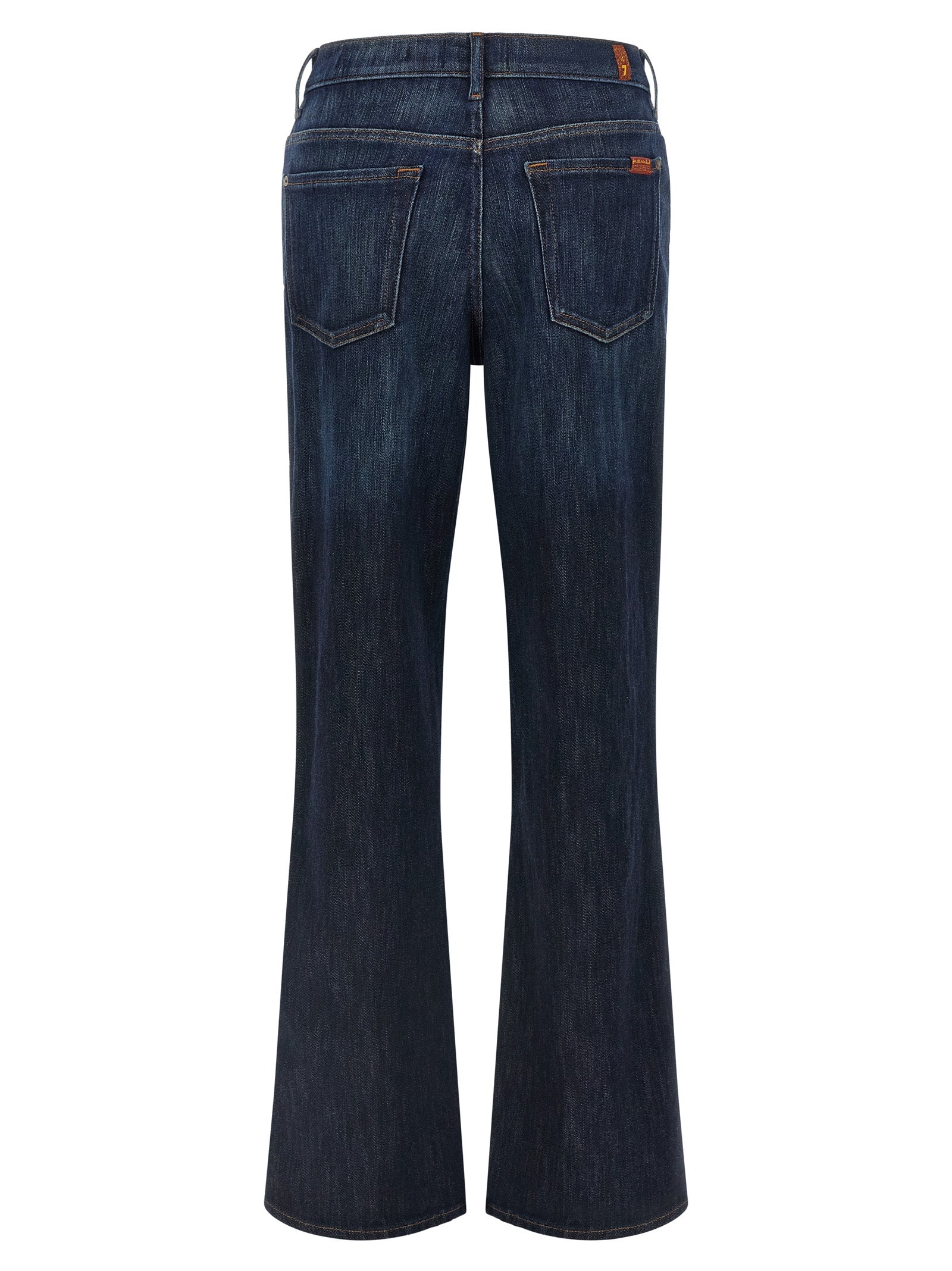 7 For All Mankind Blaue Baumwoll-Jeans mit ausgestelltem Bein