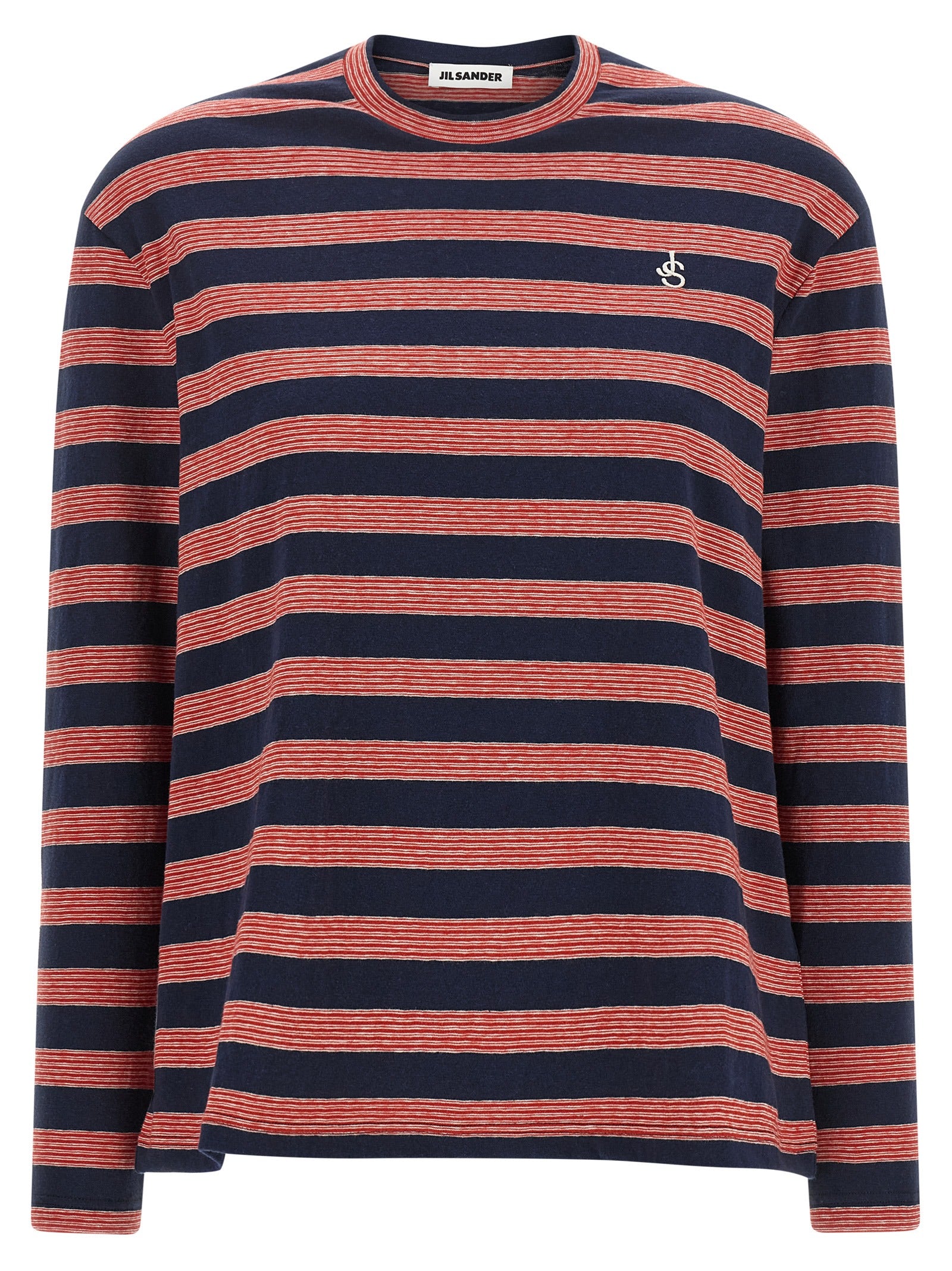 Jil Sander Mehrfarbiges Baumwoll-Langarm-T-Shirt