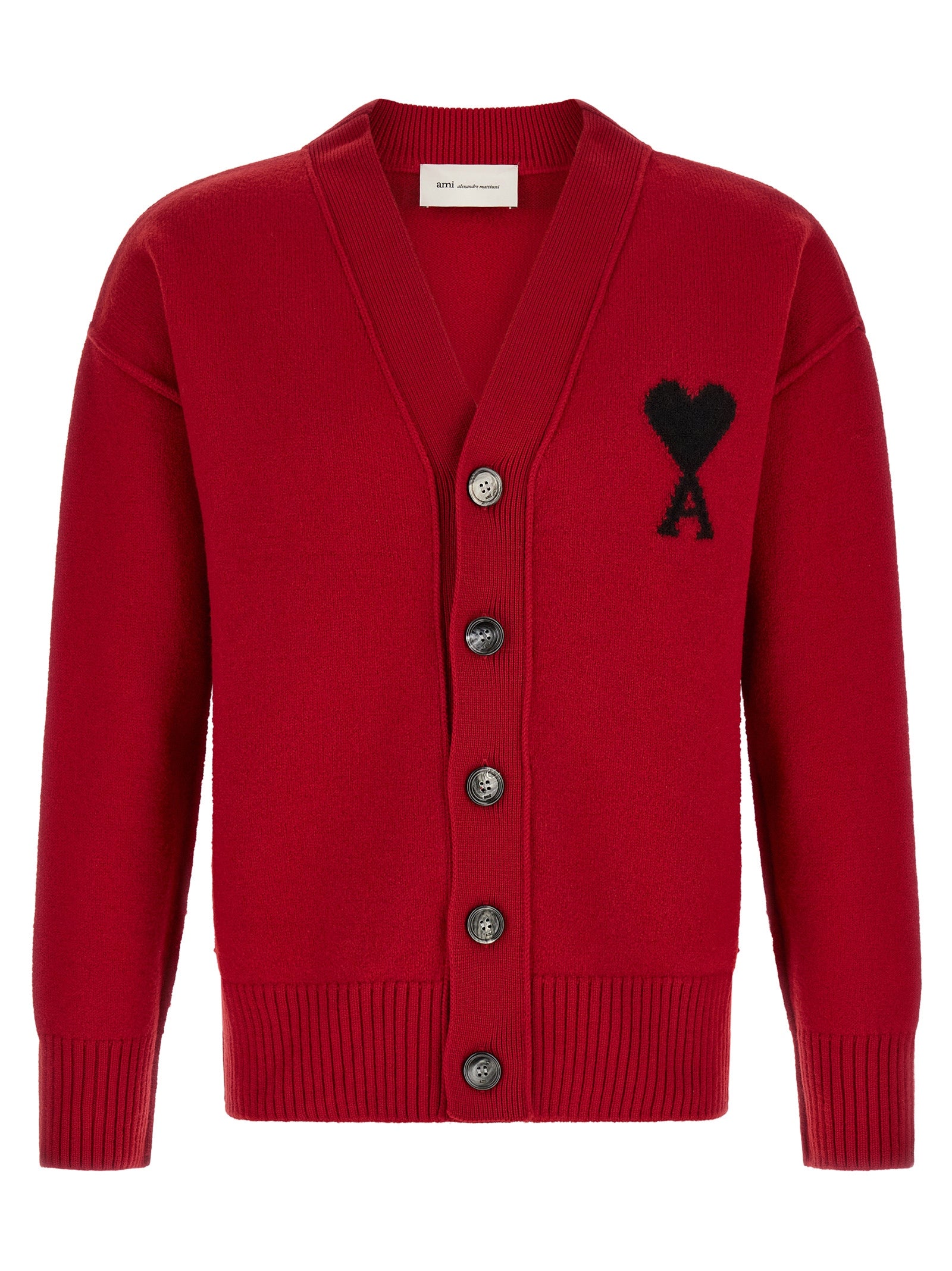 Ami Paris Mehrfarbige Wollstrickjacke