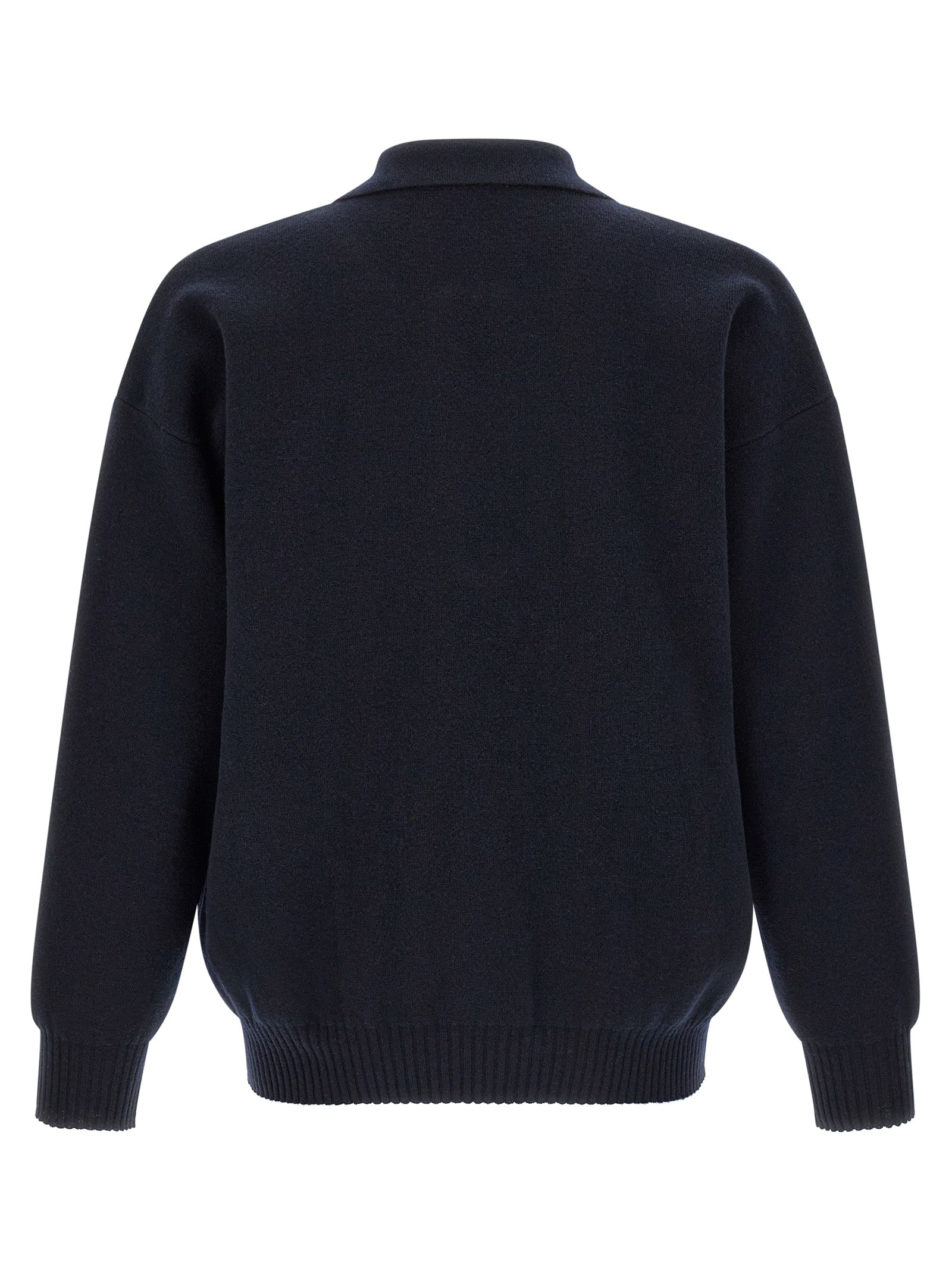 Roberto Collina Polohemd aus blauer Merinowolle
