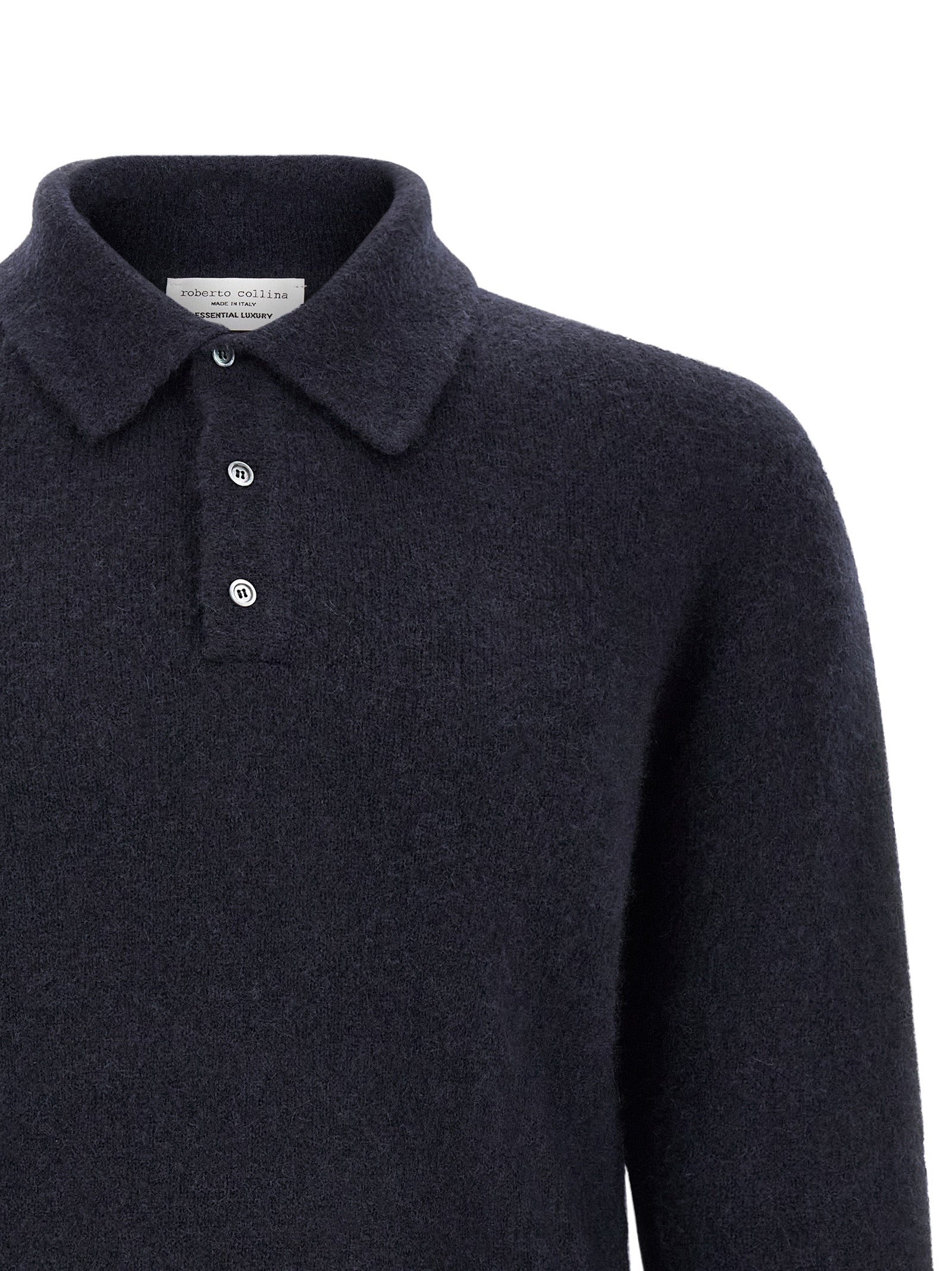 Roberto Collina Blaues Kaschmir-Poloshirt
