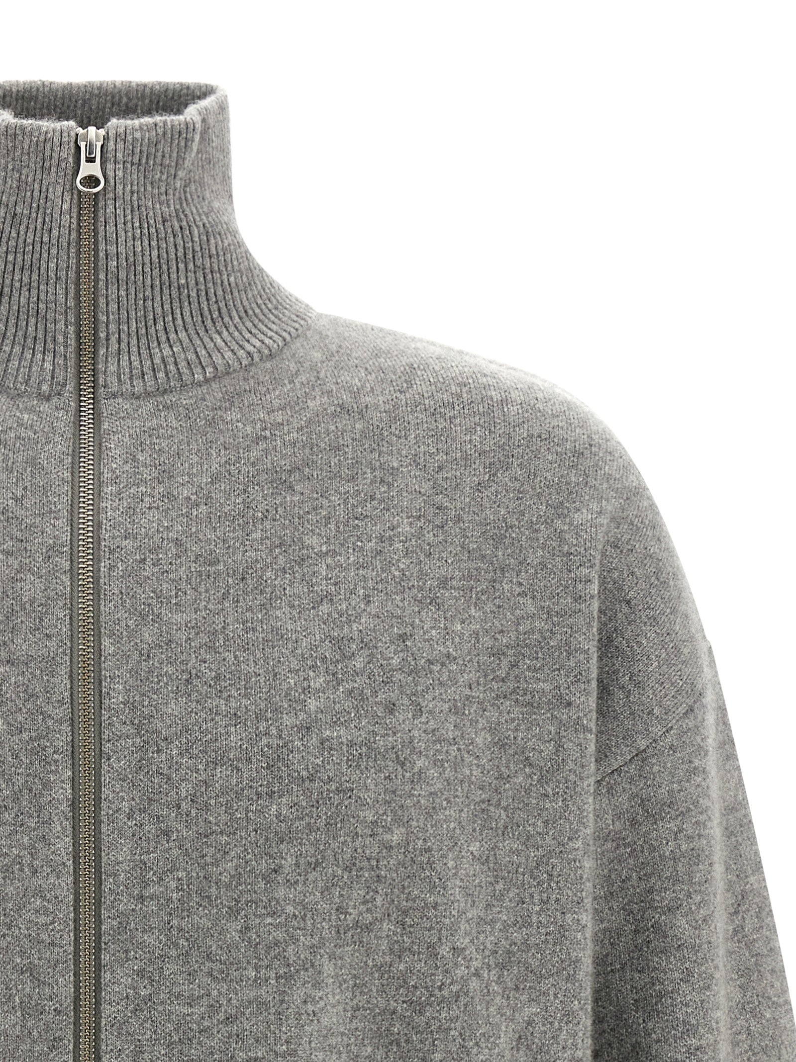 Extreme Cashmere Grauer Kaschmir-Strickjacke