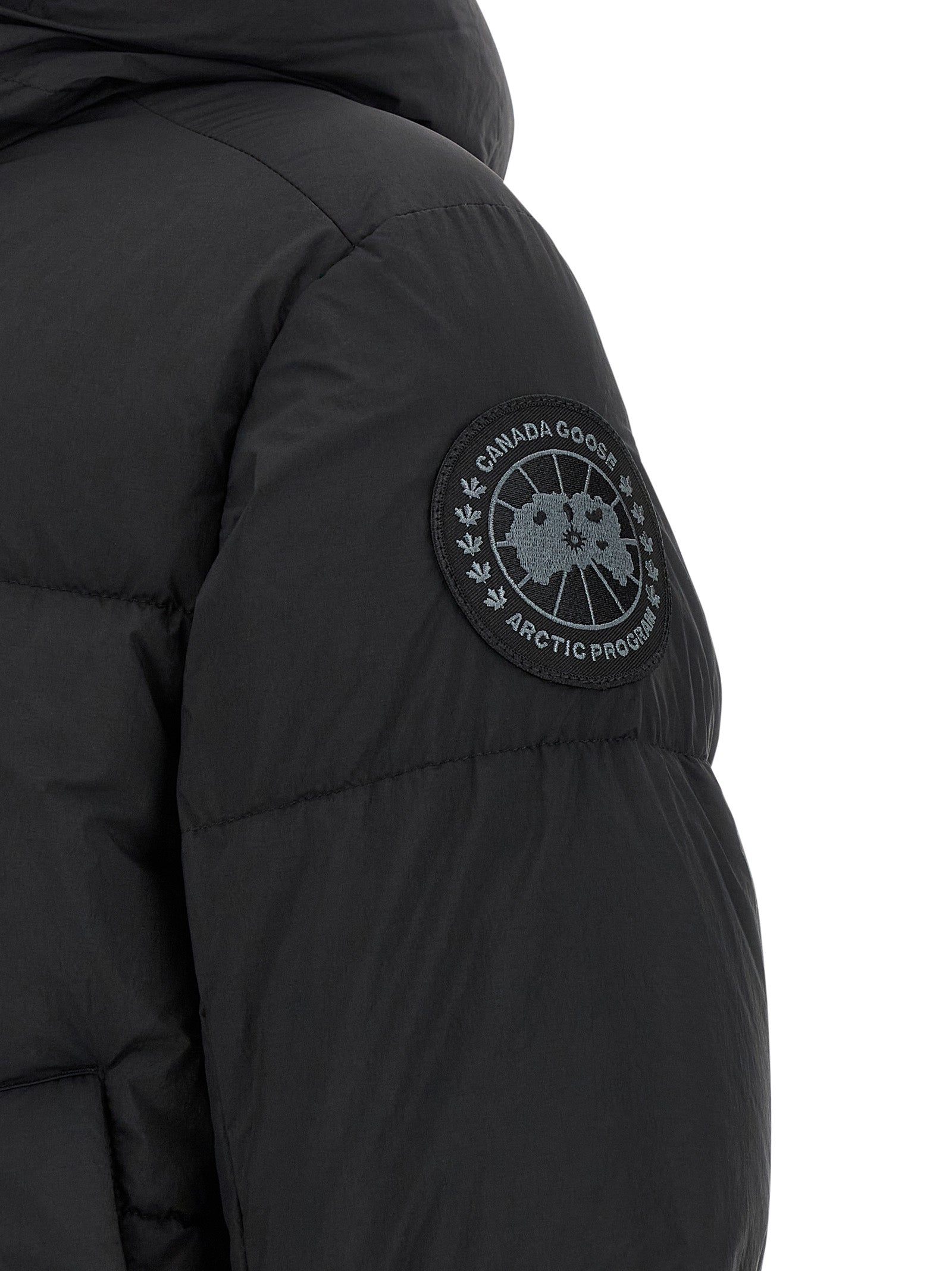 Canada Goose Schwarze Polyamid-Jacke in voller Länge