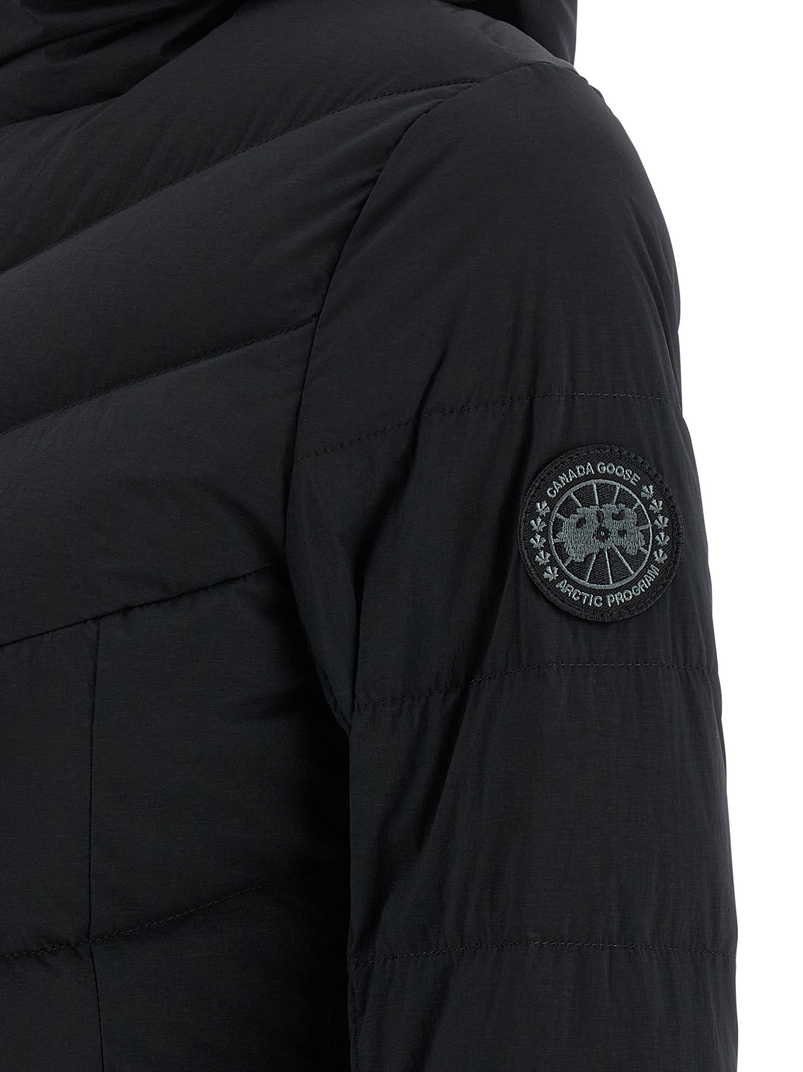 Canada Goose Schwarze Polyamid-Jacke in voller Länge