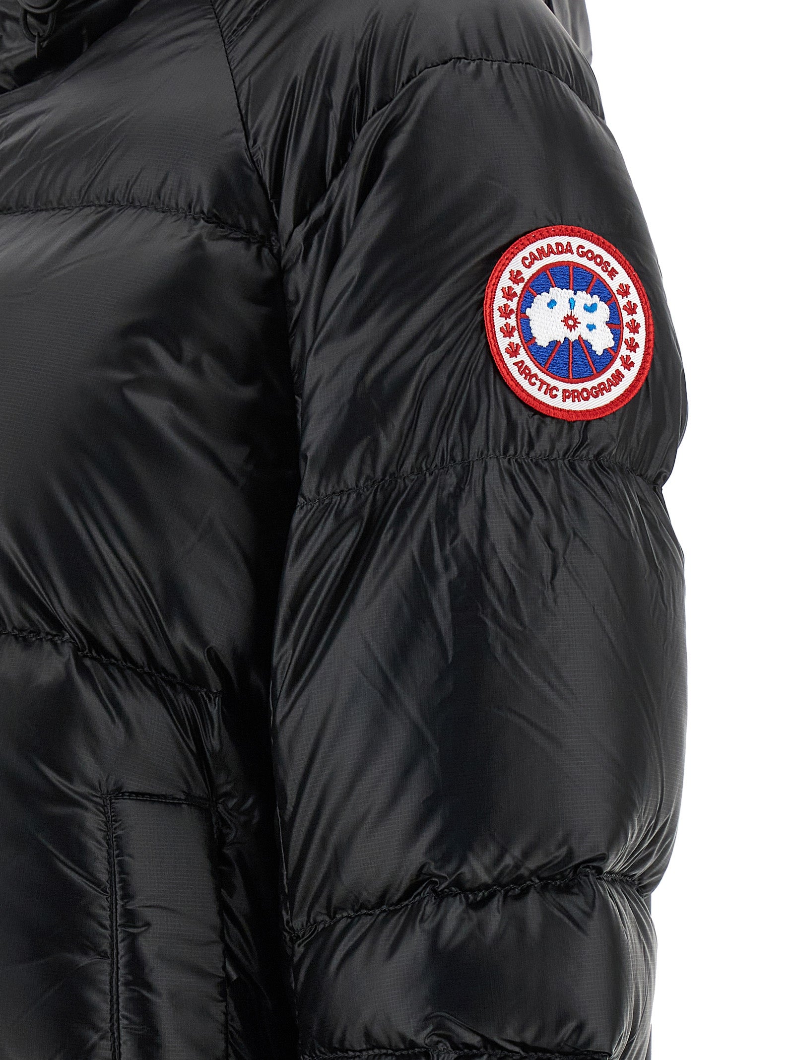 Canada Goose Schwarze Polyamid-Jacke in voller Länge