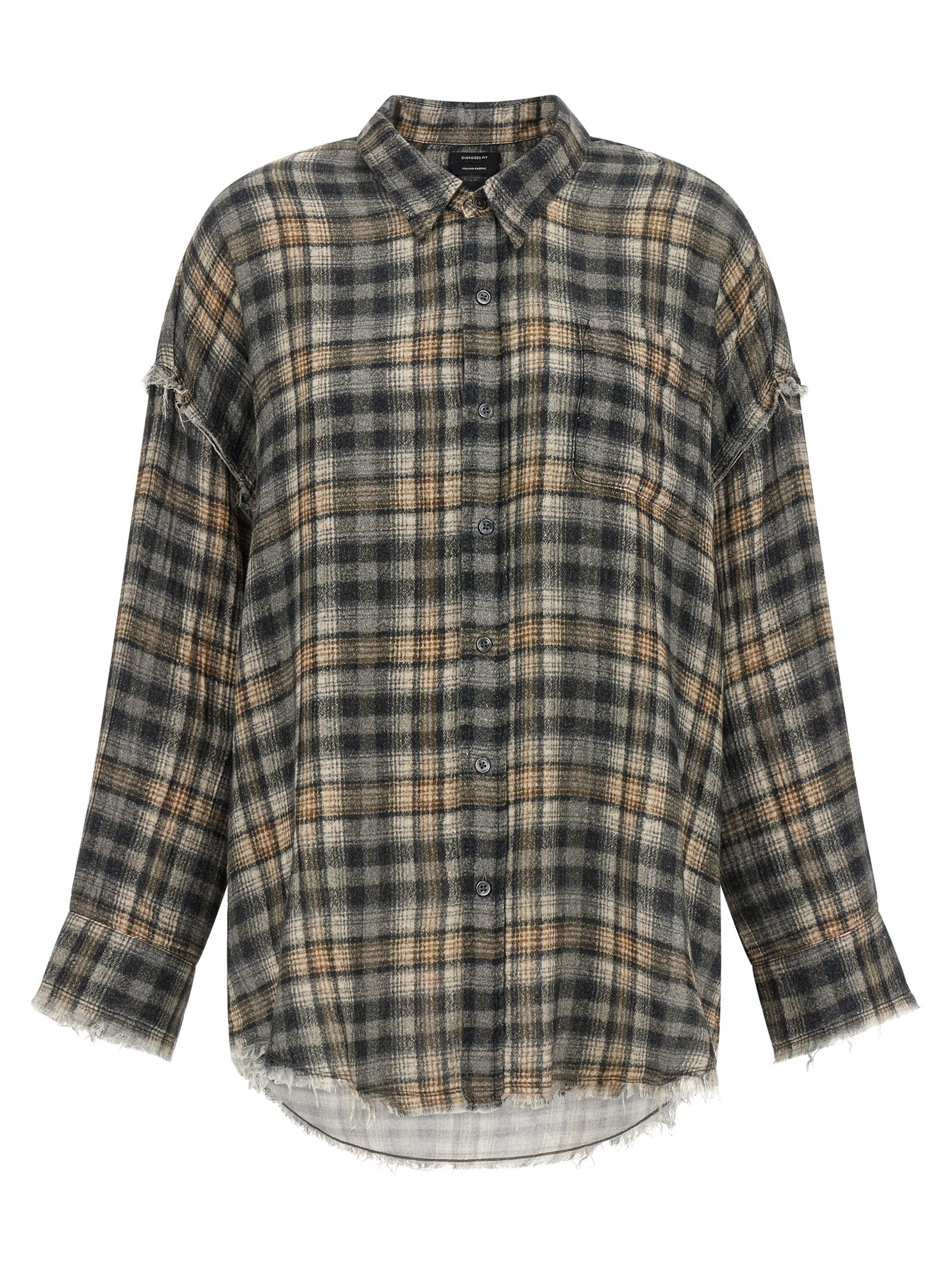 R13 Graue Baumwollbluse