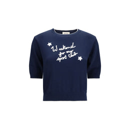 Max Mara Blauer Baumwoll-Sweatshirt