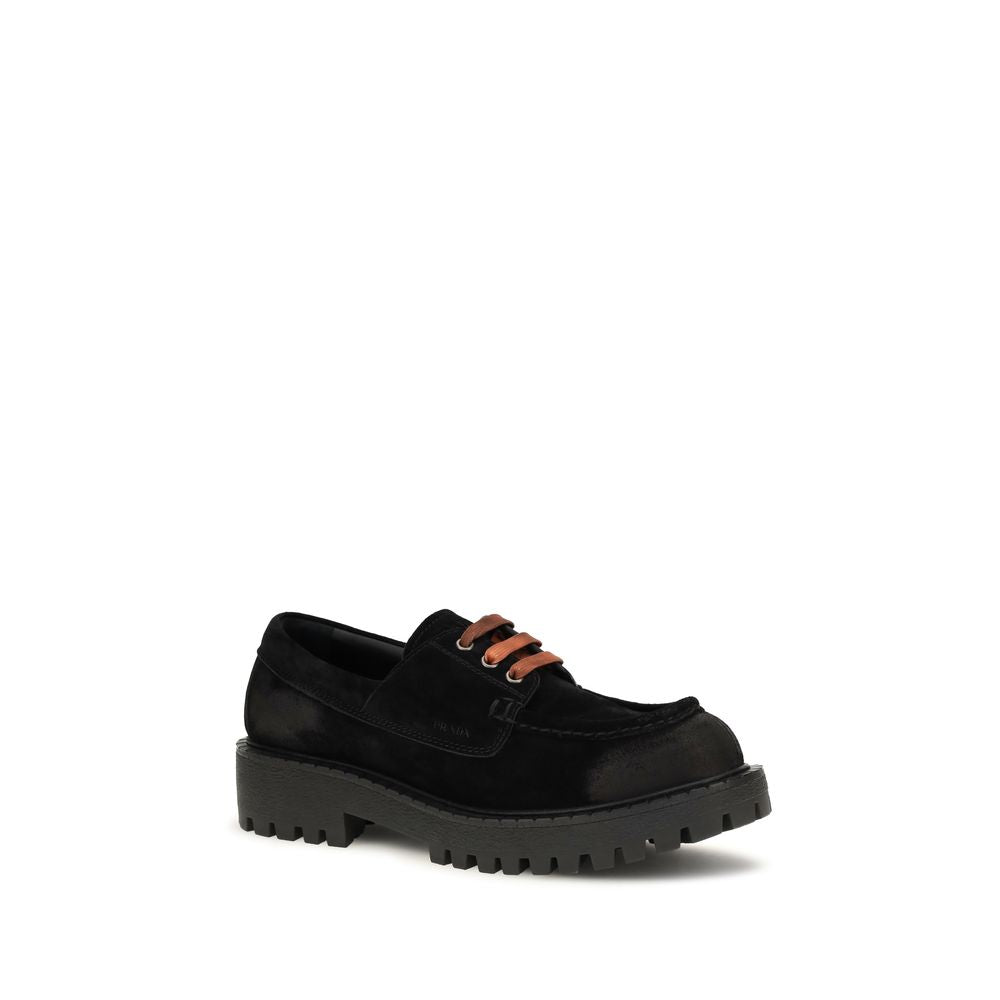 Prada Schwarze Loafer aus Wildleder