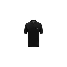 Prada Schwarzes Polohemd aus Wolle Oves Aries