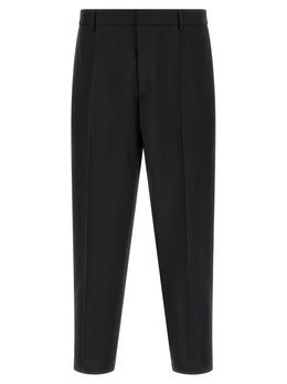 Jil Sander Schwarze Cropped Hose aus Schurwolle