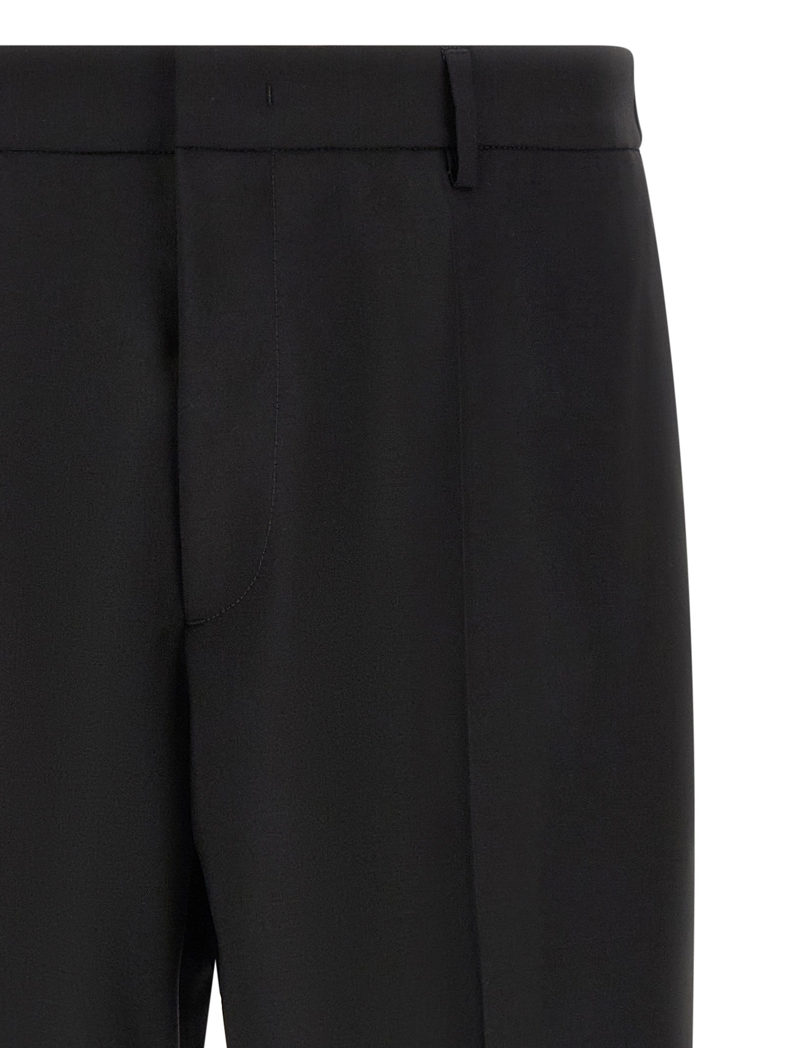 Jil Sander Schwarze Cropped Hose aus Schurwolle