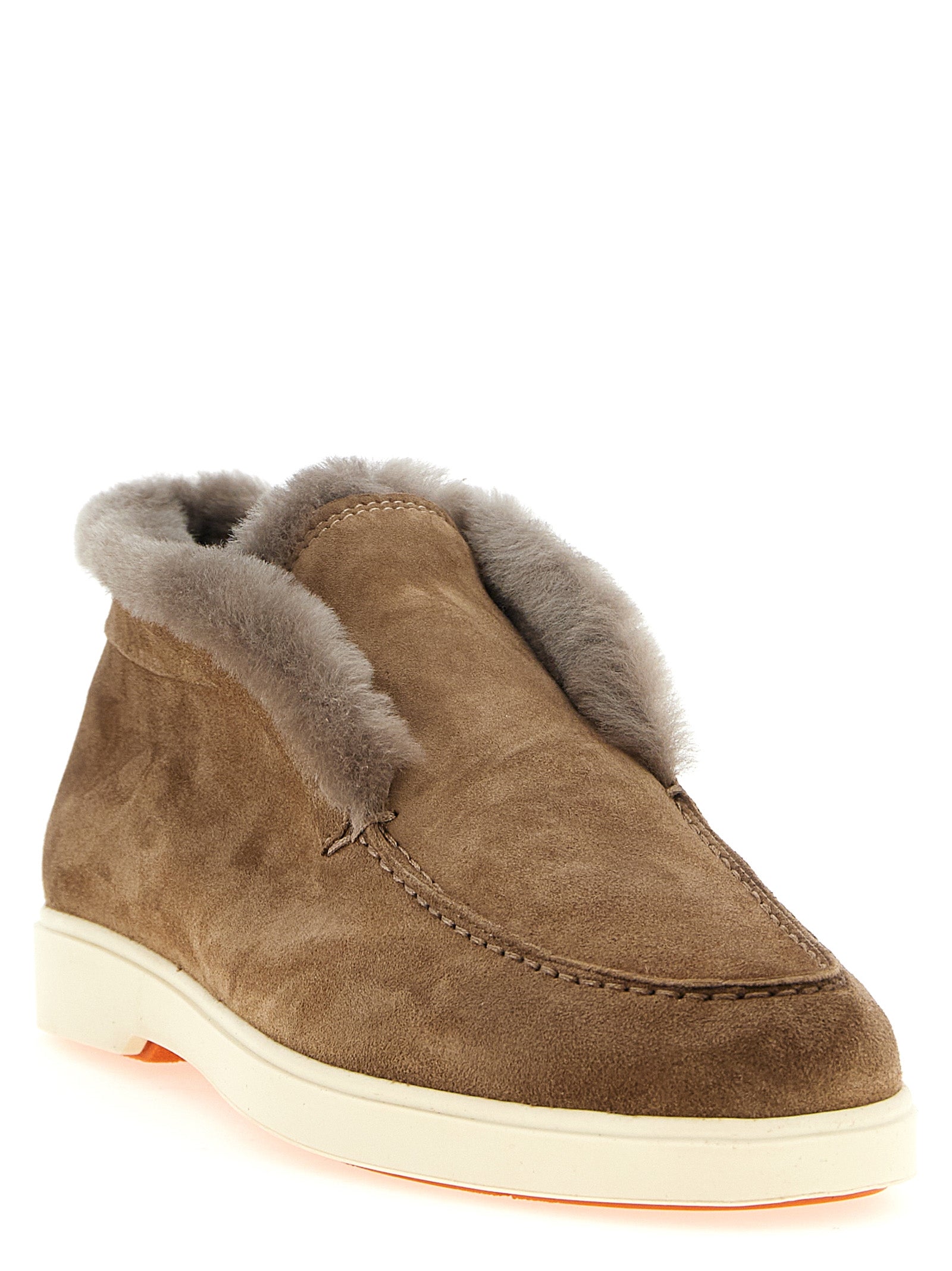Santoni Ankle Boots aus braunem Kalbsleder