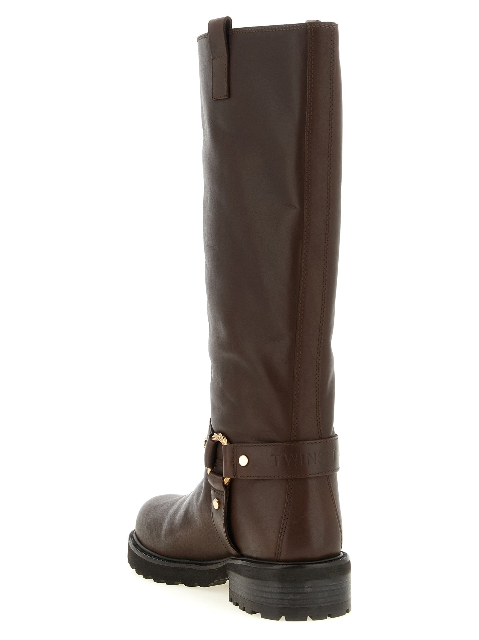 Twinset Braun Leder Over The Knee
