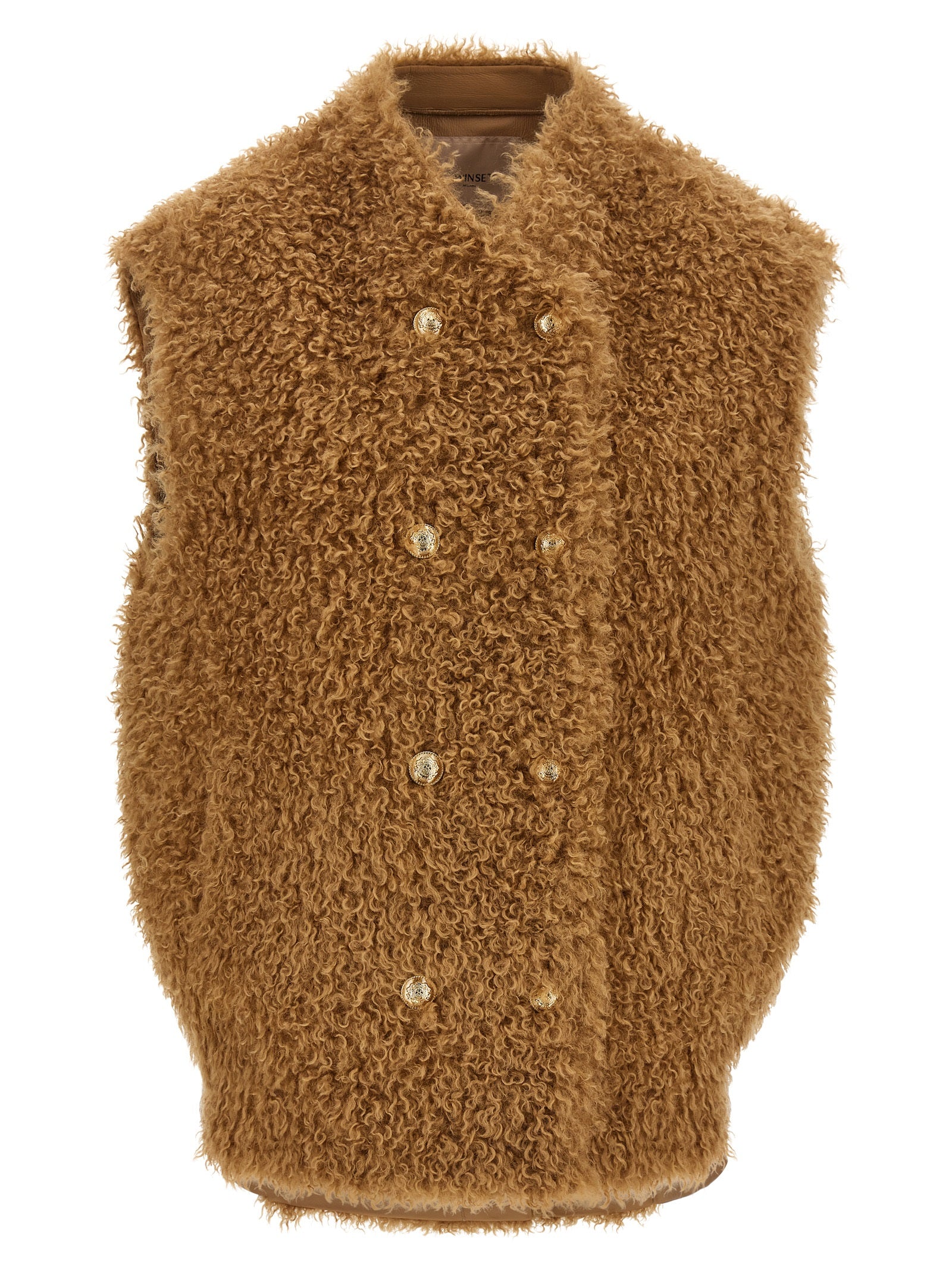 Twinset Braune ärmellose Jacke aus Polyester