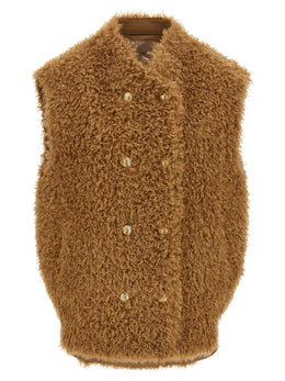 Twinset Braune ärmellose Jacke aus Polyester