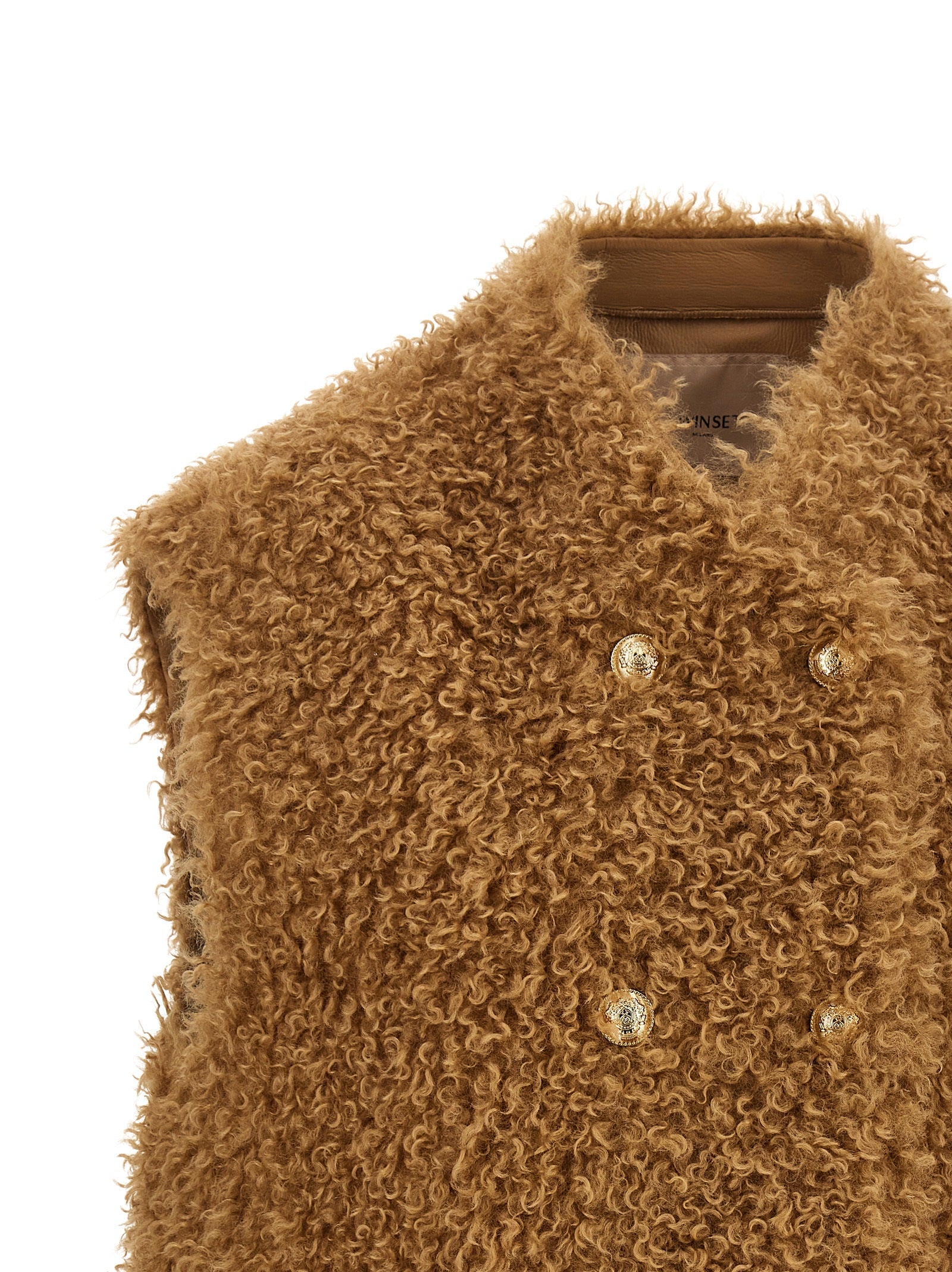 Twinset Braune ärmellose Jacke aus Polyester