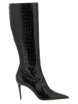 Paris Texas Schwarzes Kalbsleder Over-the-Knee