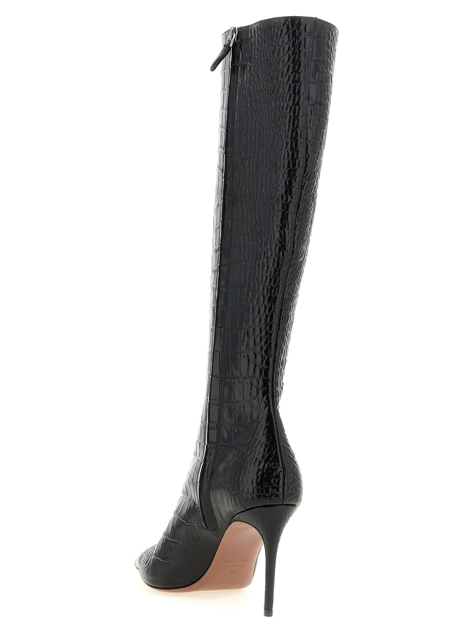 Paris Texas Schwarzes Kalbsleder Over-the-Knee