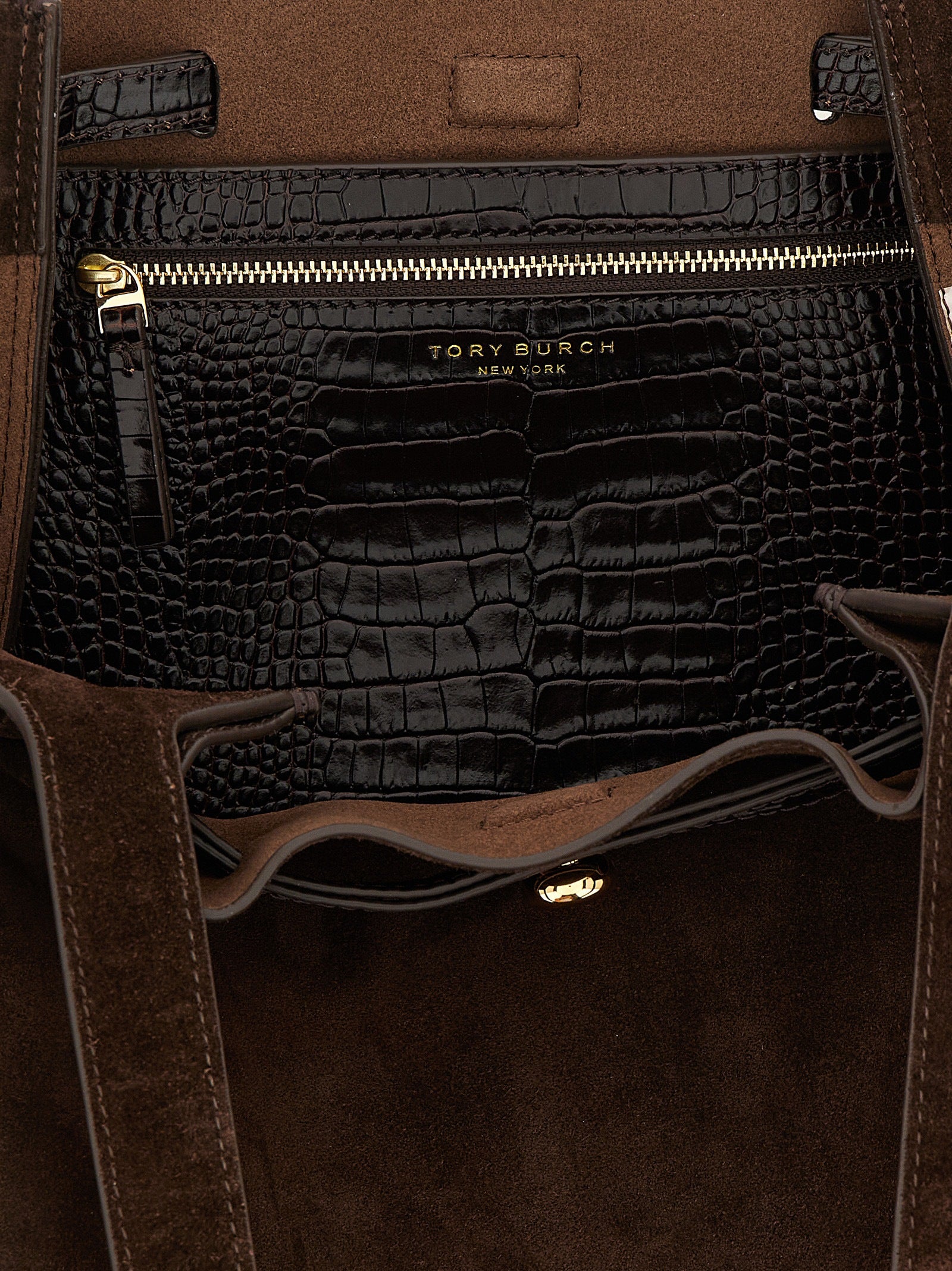 Tory Burch Braune Kalbsleder-Tragetasche