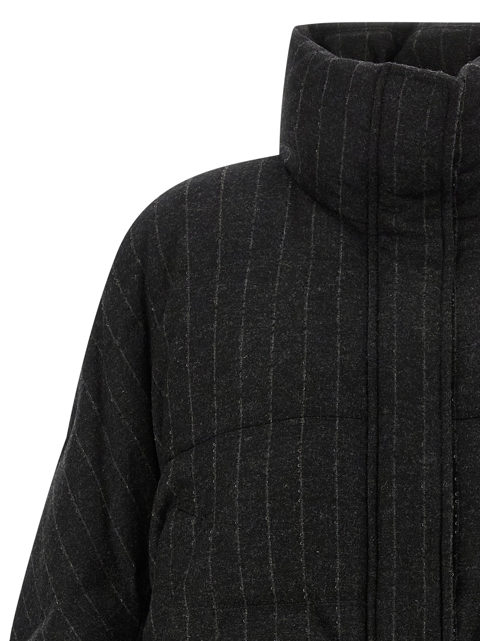 Brunello Cucinelli Grauer Virgin Wool Maxikleid