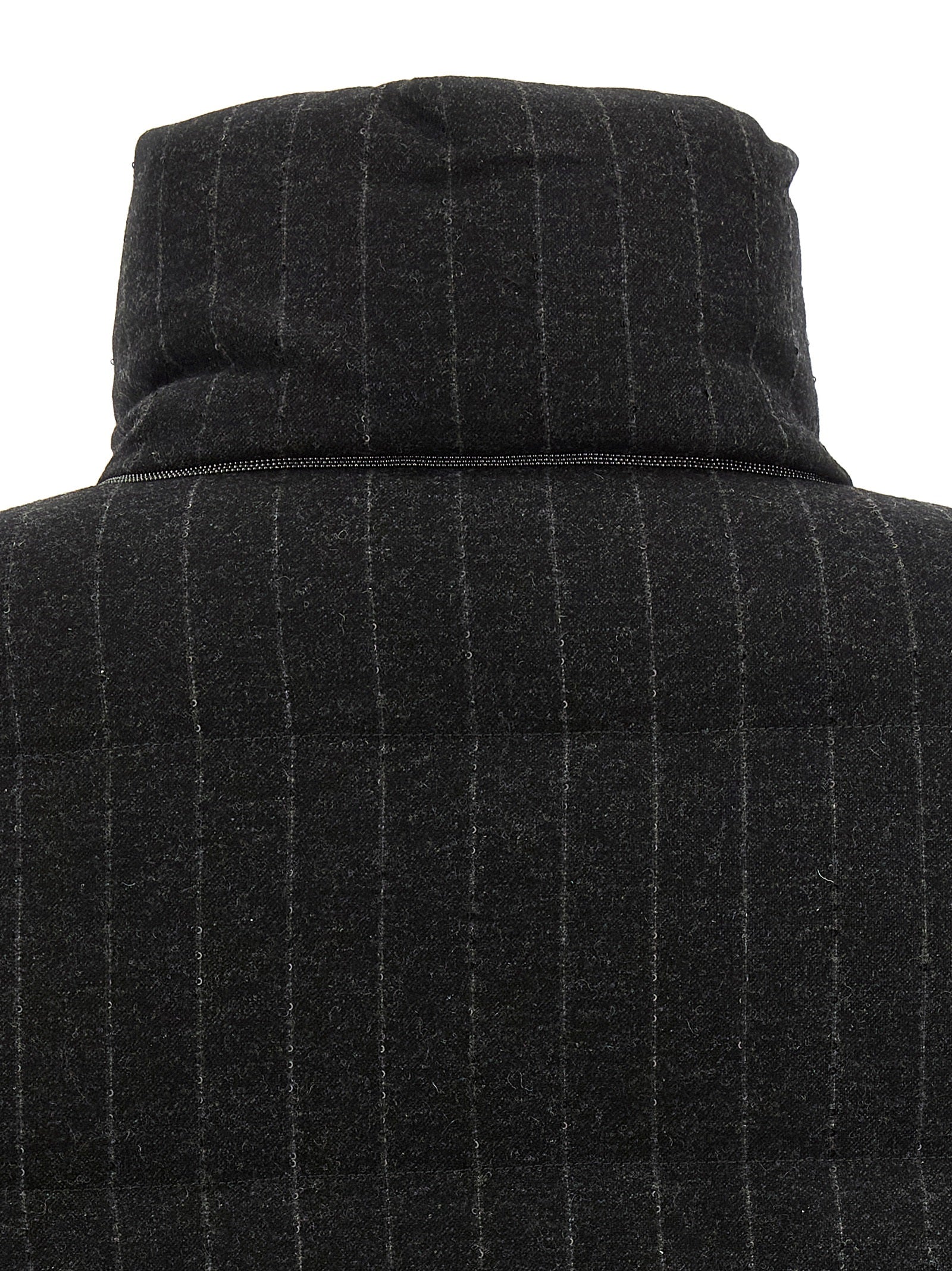 Brunello Cucinelli Grauer Virgin Wool Maxikleid