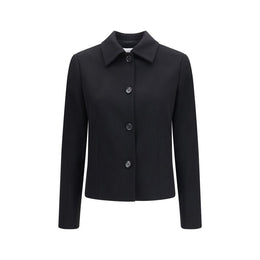 Lardini Schwarze Oves Aries Wolljacke in voller Länge