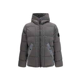 Stone Island Zweifarbige Polyamid-Steppjacke in voller Länge