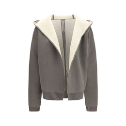Rick Owens Grauer Woll-Kapuzenpullover Oves Aries
