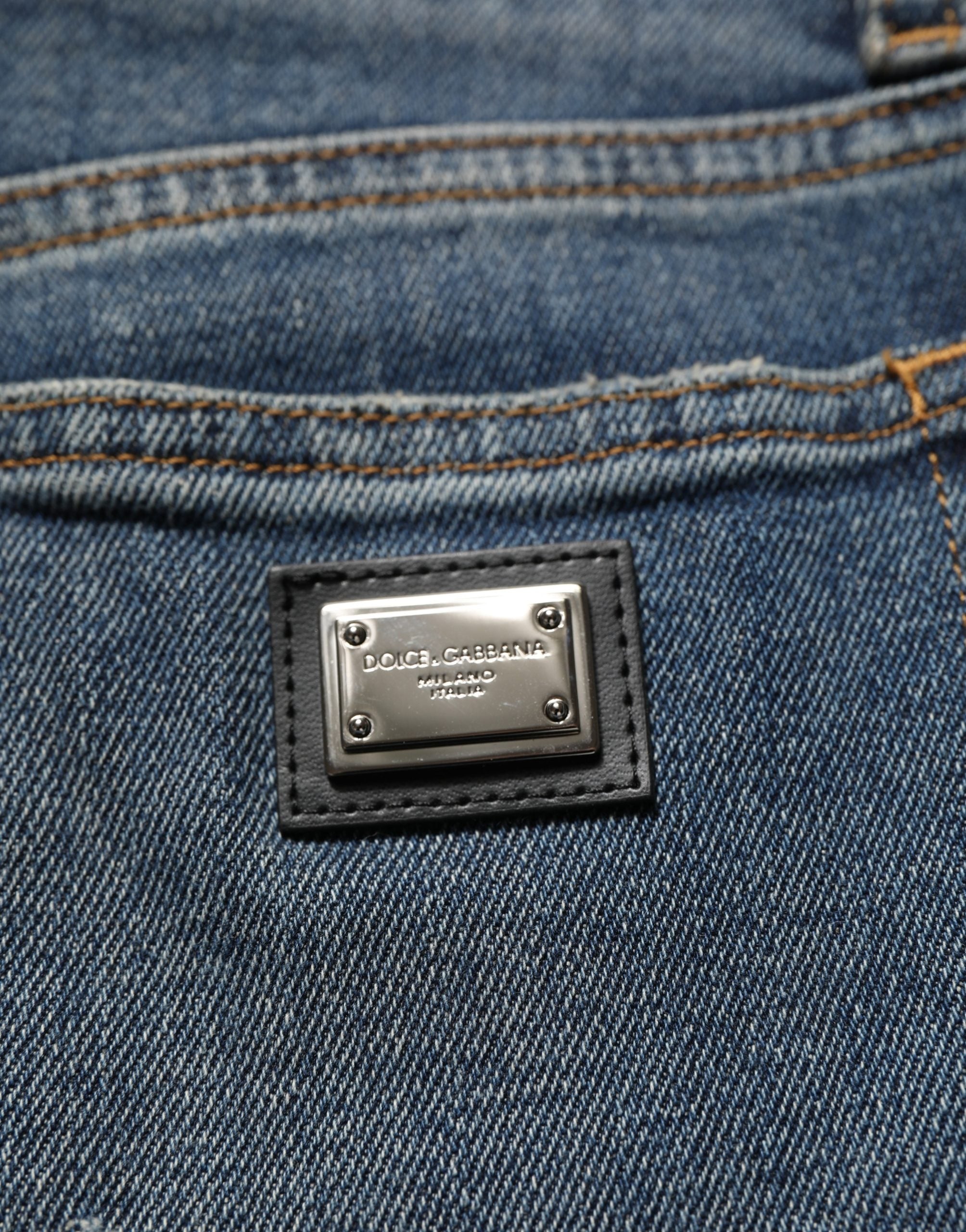 Dolce & Gabbana Blaue Baumwoll-Stretch-Denim-Hosenjeans