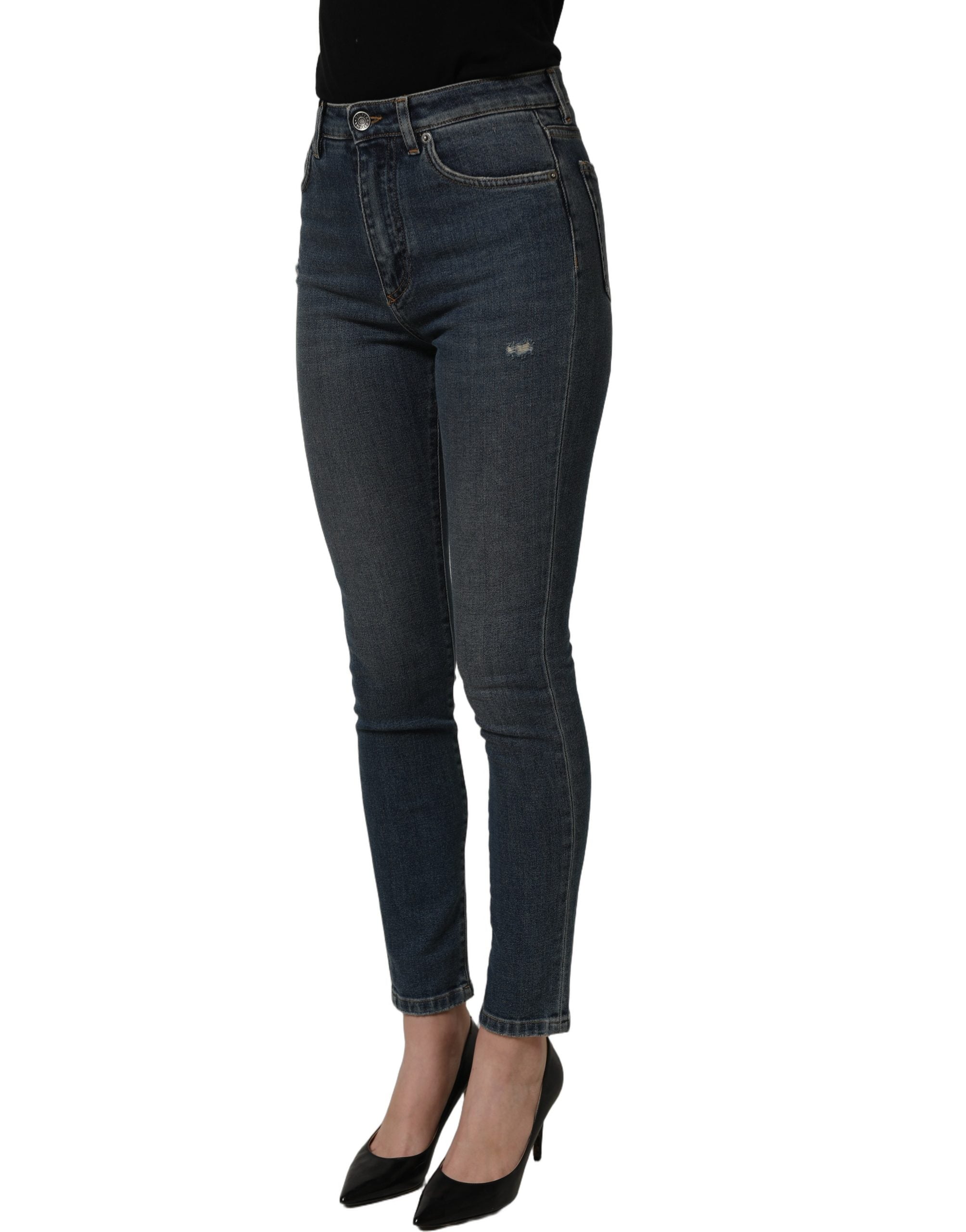 Dolce & Gabbana Blaue Baumwoll-Stretch-Denim-Hosenjeans