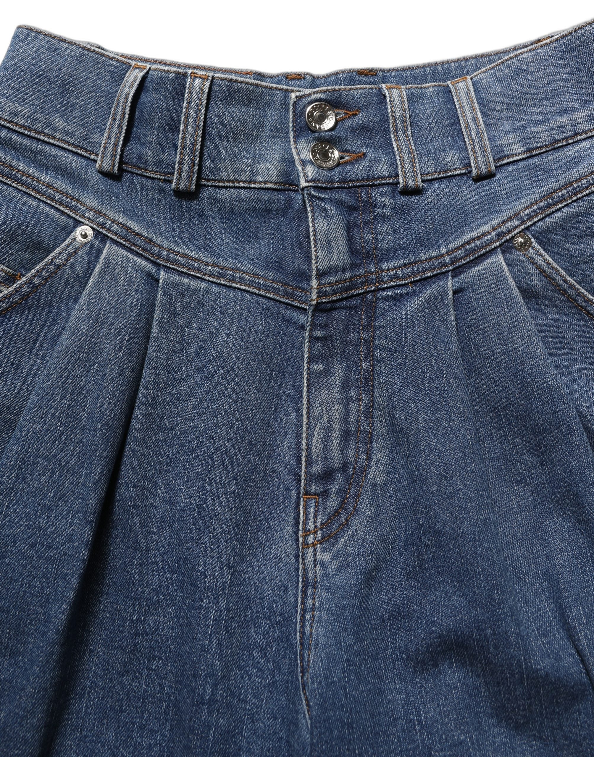 Dolce & Gabbana Dunkelblaue Baumwoll Stretch Tapered Jeans