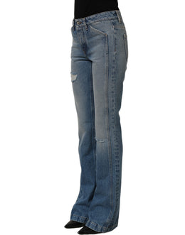 Dolce & Gabbana Blaue Bootcut-Jeans aus Baumwolle