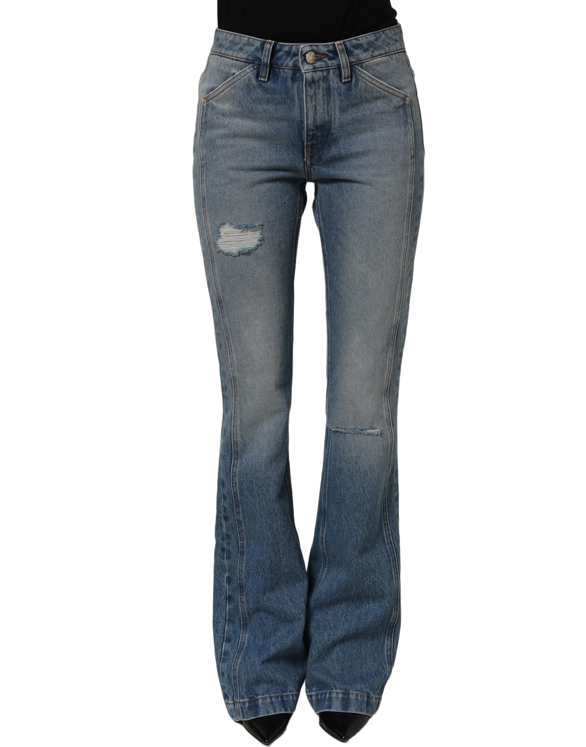 Dolce & Gabbana Blaue Bootcut-Jeans aus Baumwolle