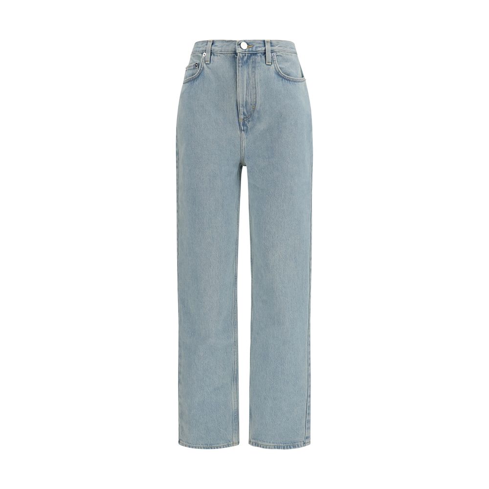 Loulou De Saison Blaue Jeans aus Baumwolle im geraden Schnitt