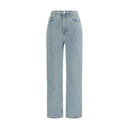 Loulou De Saison Blaue Jeans aus Baumwolle im geraden Schnitt