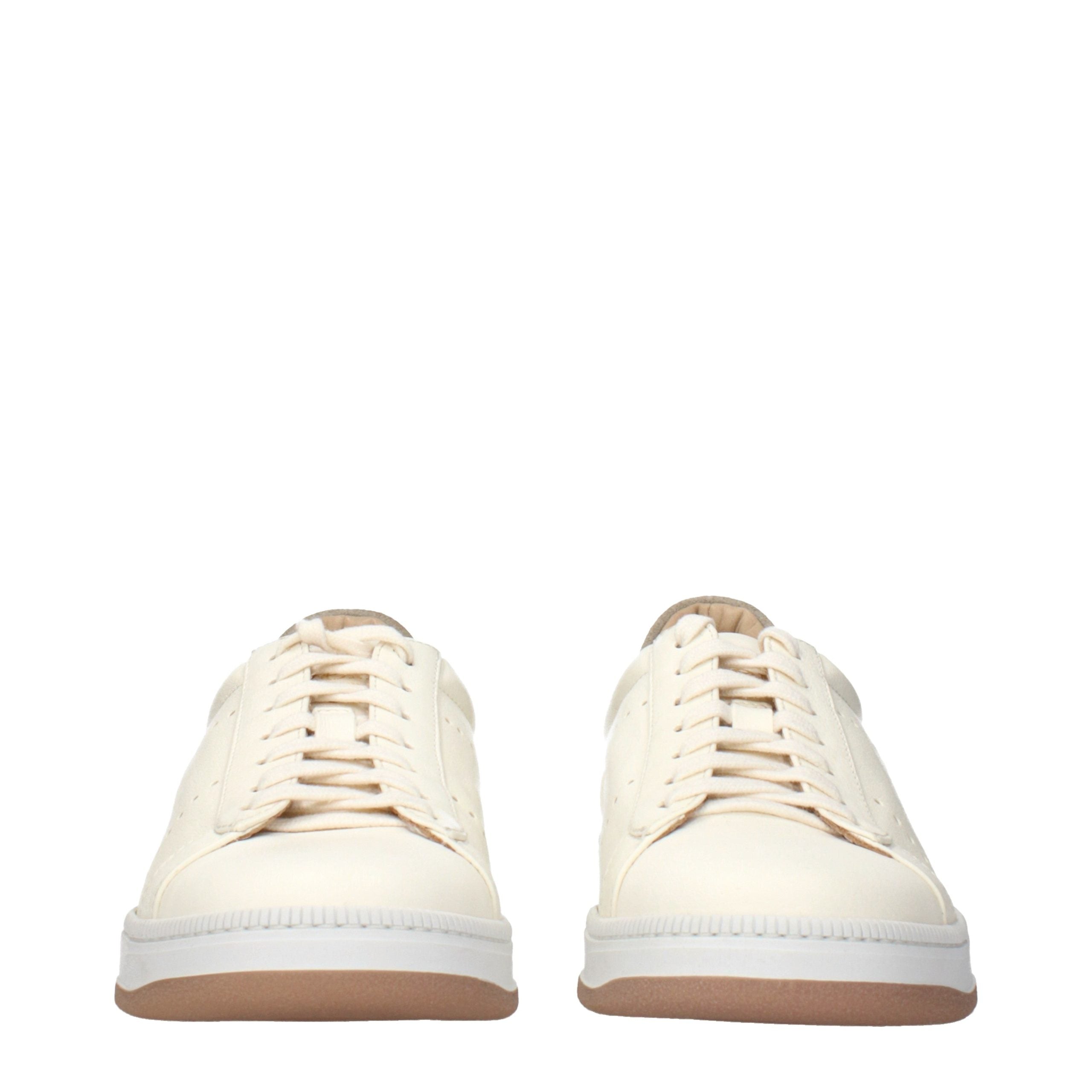 Eleventy Beige Leder Low-Top Sneaker