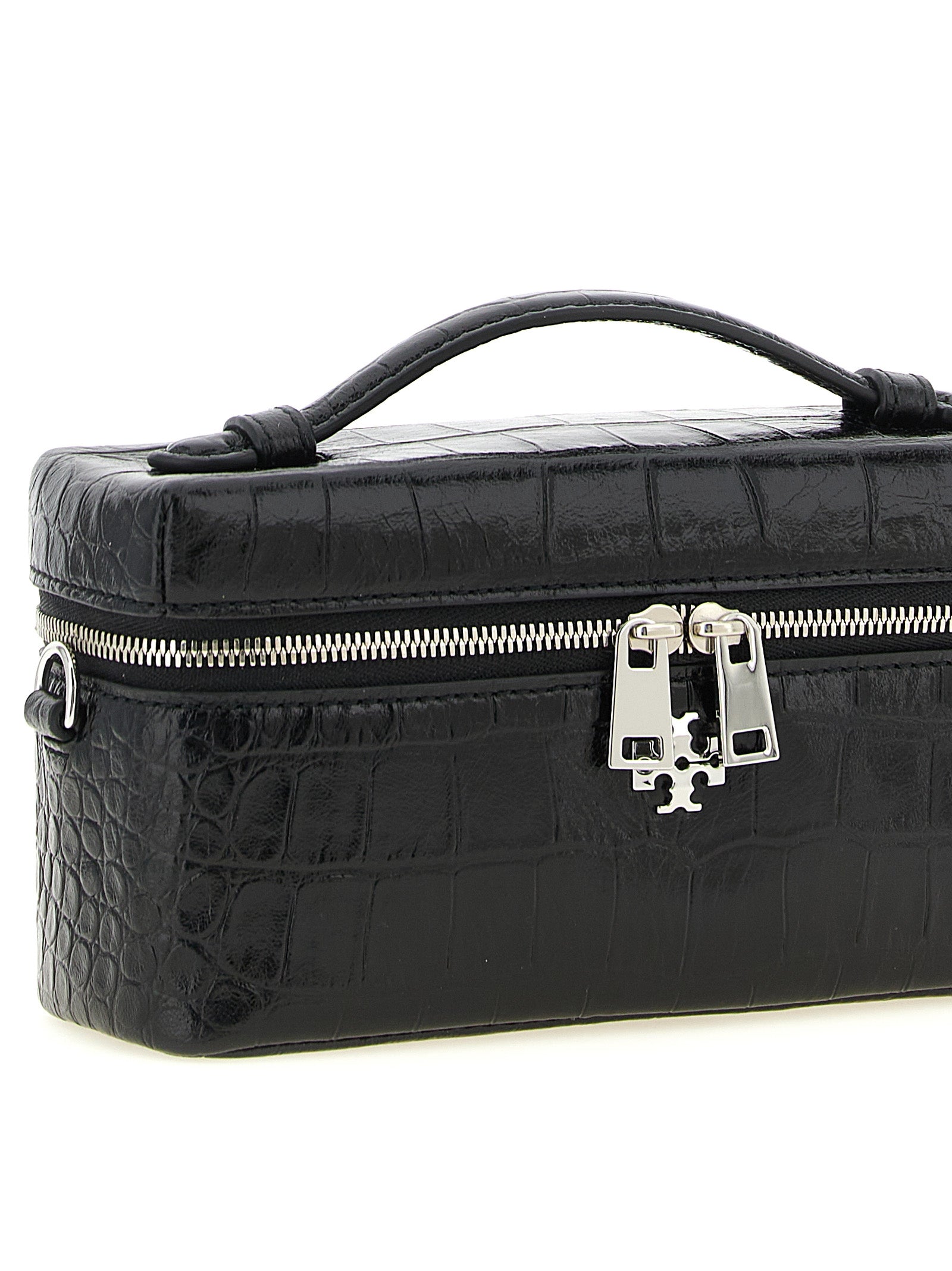 Tory Burch Schwarze Umhängetasche aus Lammleder