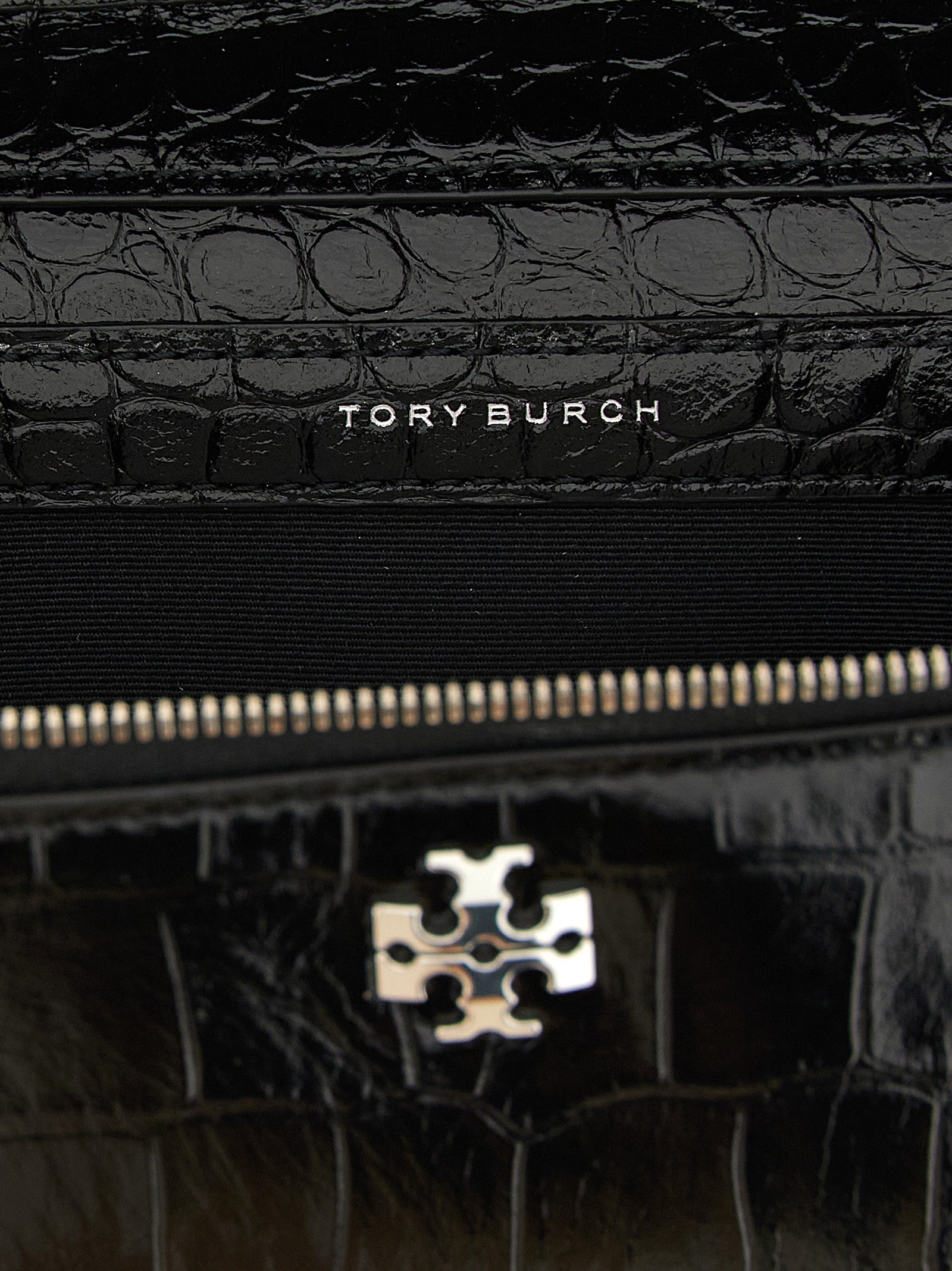 Tory Burch Schwarze Umhängetasche aus Lammleder